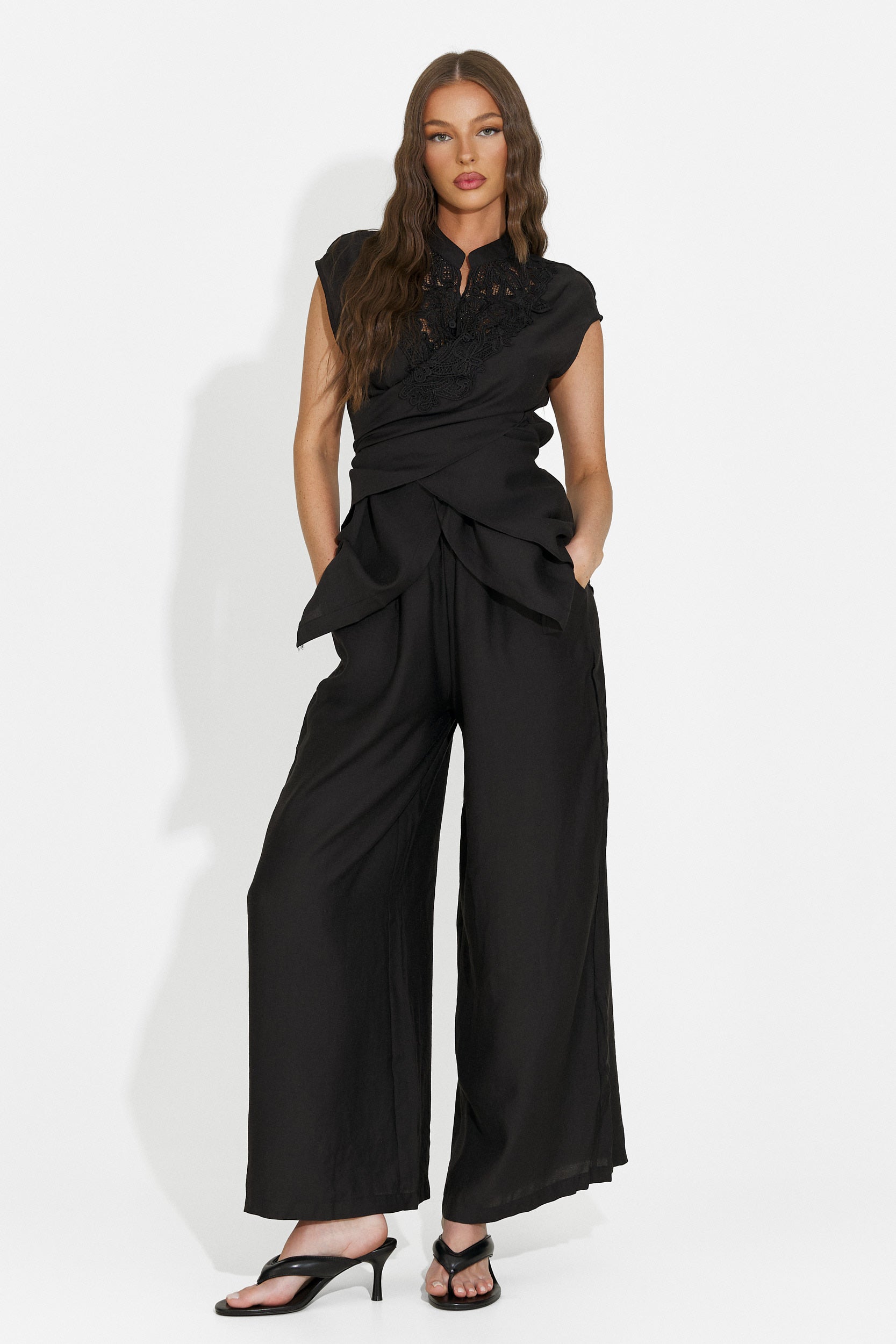 Completo donna con pantaloni lunghi nero Searcing Bogas