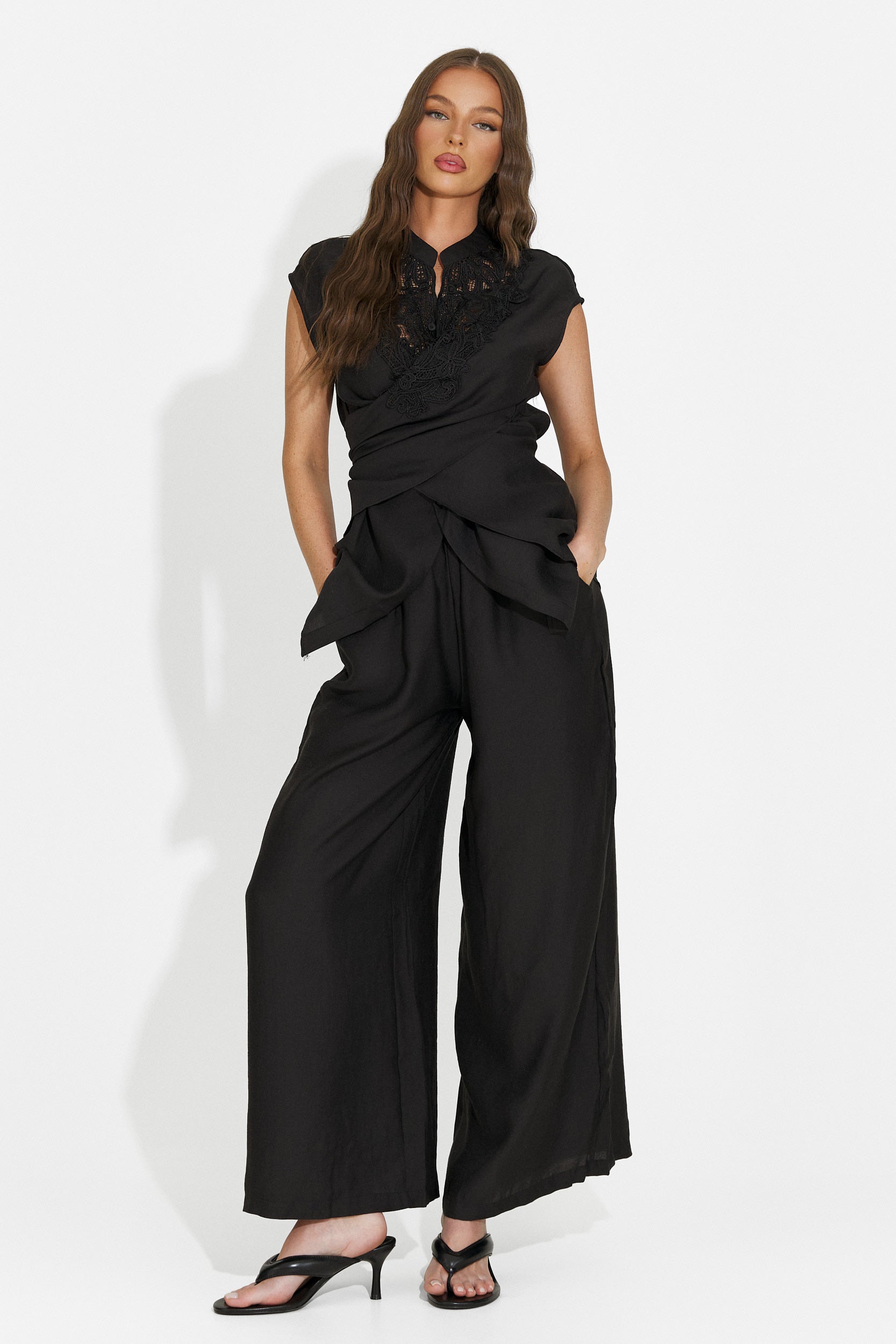 Completo donna con pantaloni lunghi nero Searcing Bogas
