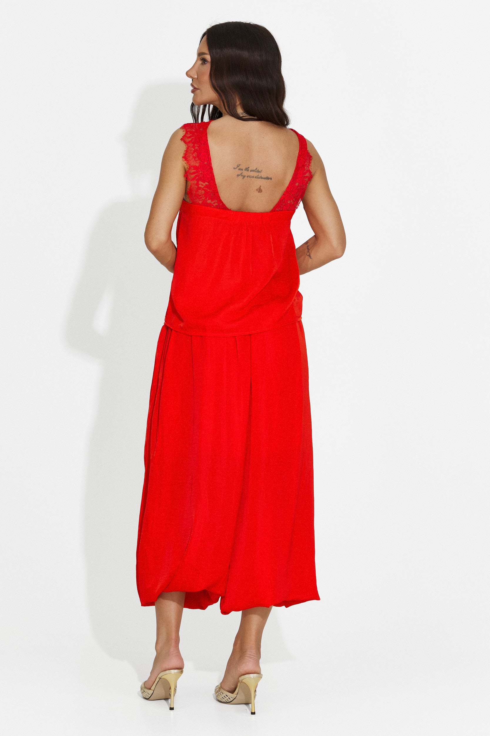 Completo donna con pantaloni lunghi rosso Anaelia Bogas