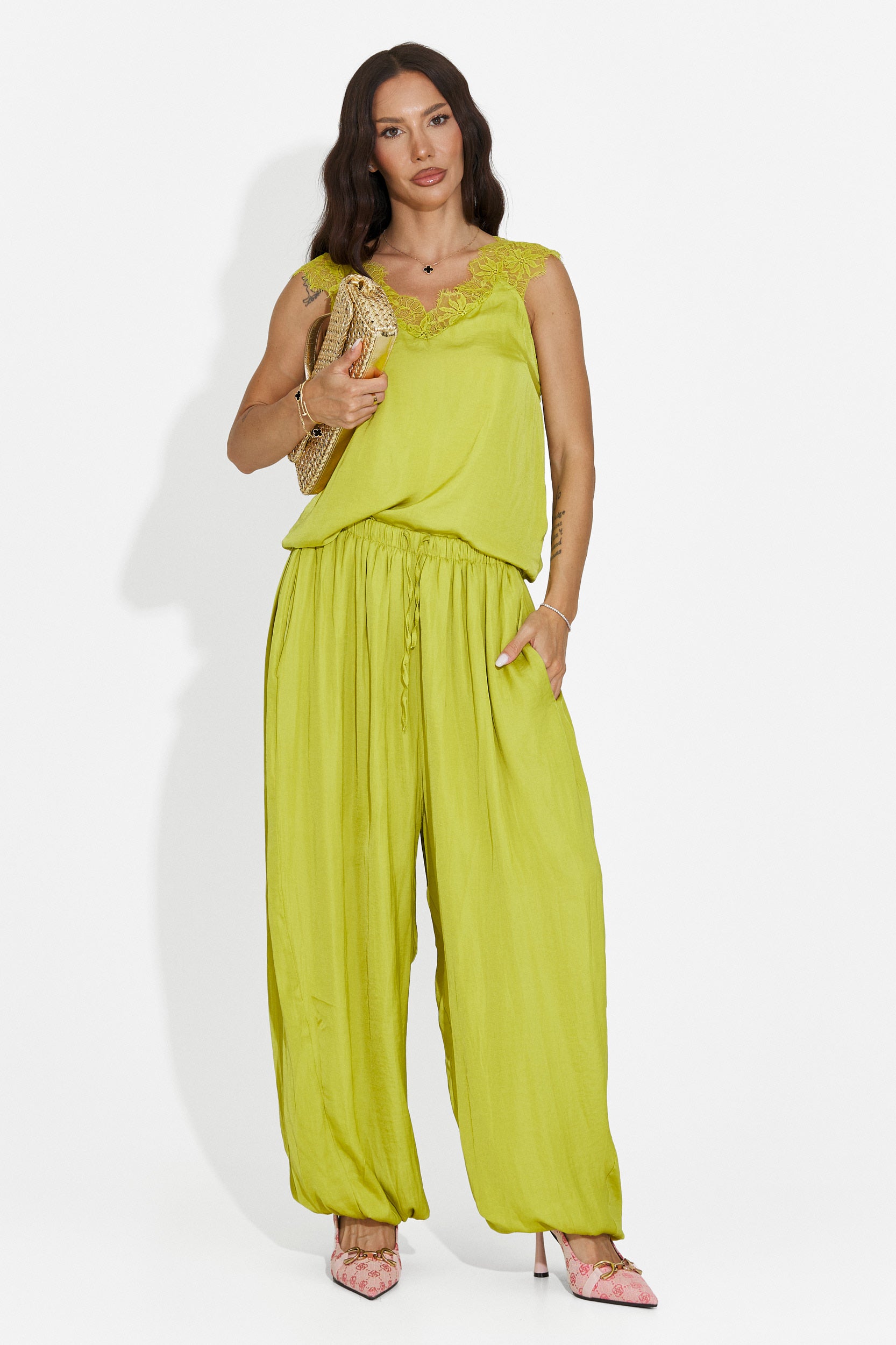 Completo donna con pantaloni lunghi verde Anaelia Bogas