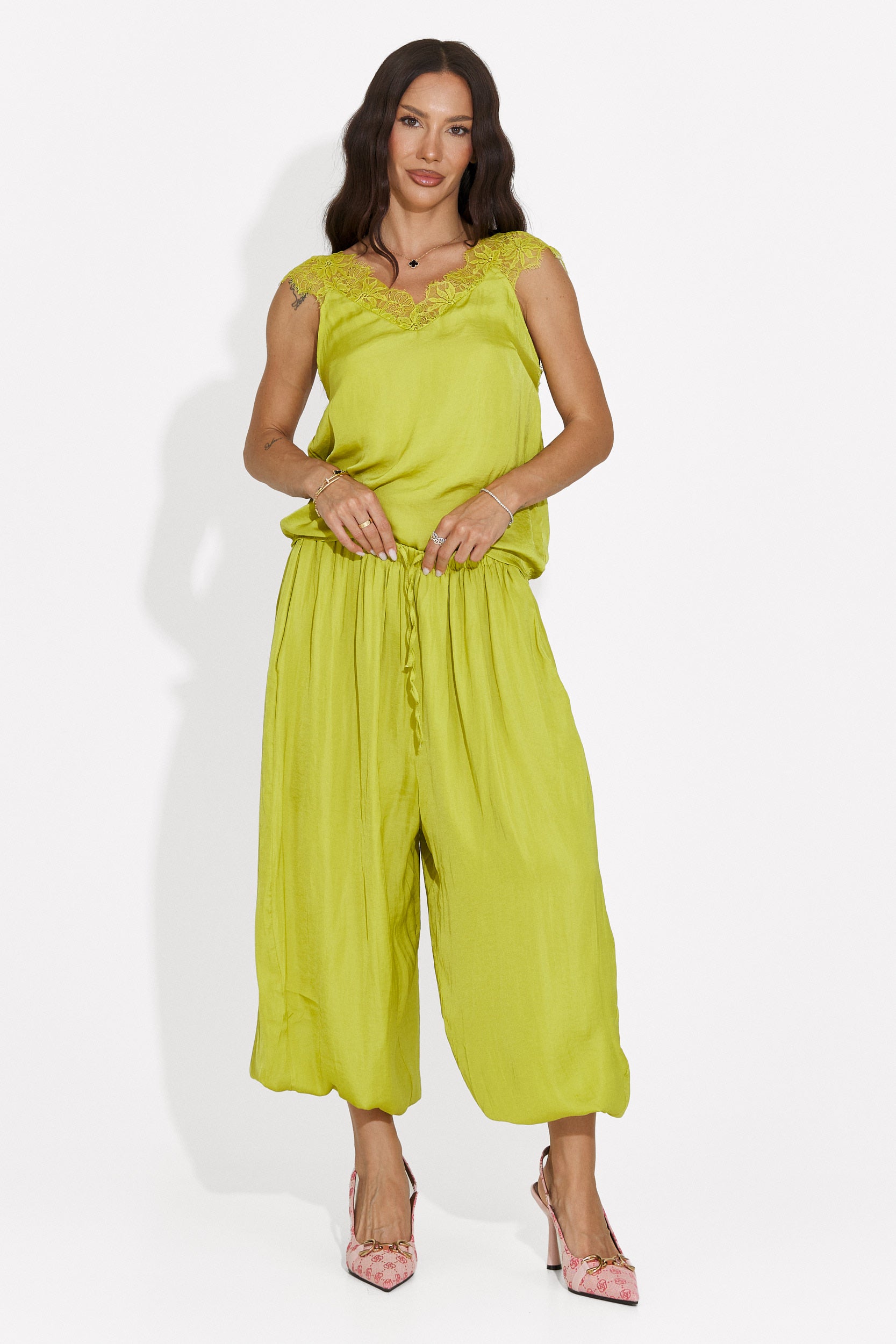 Completo donna con pantaloni lunghi verde Anaelia Bogas