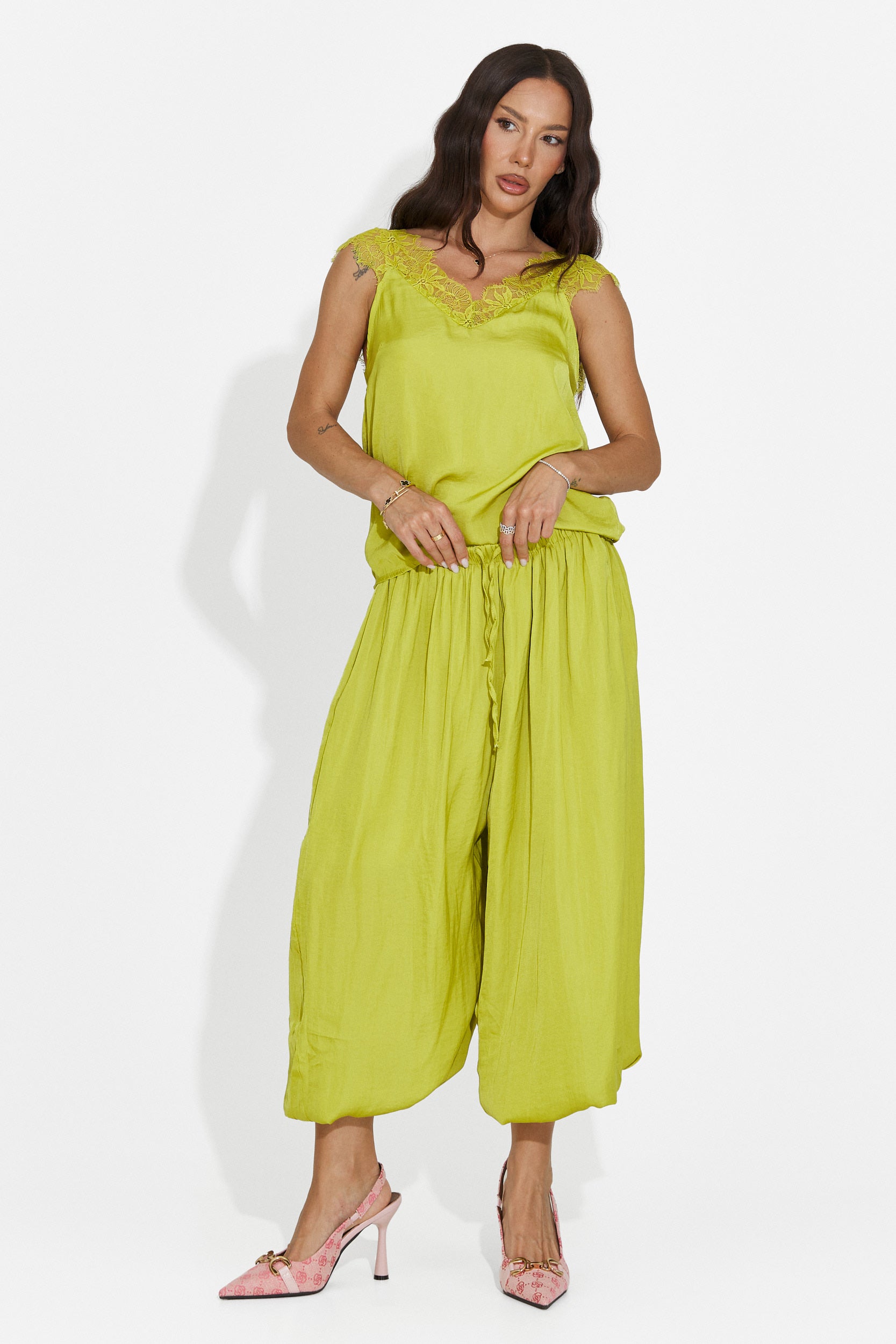 Completo donna con pantaloni lunghi verde Anaelia Bogas