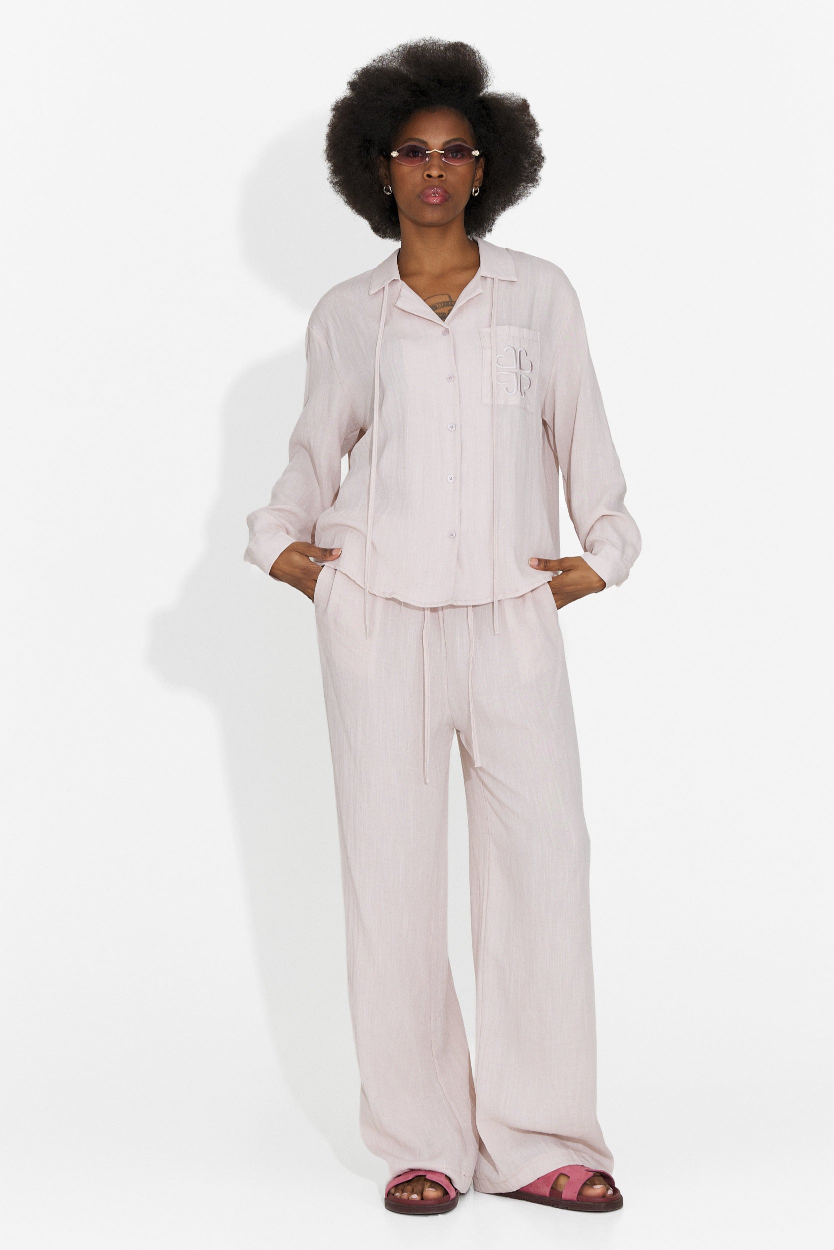 Aralia Bogas Tailleur da Donna con Pantaloni Rosa