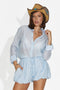 Completo donna con pantaloncini azzurro Axelia Bogas