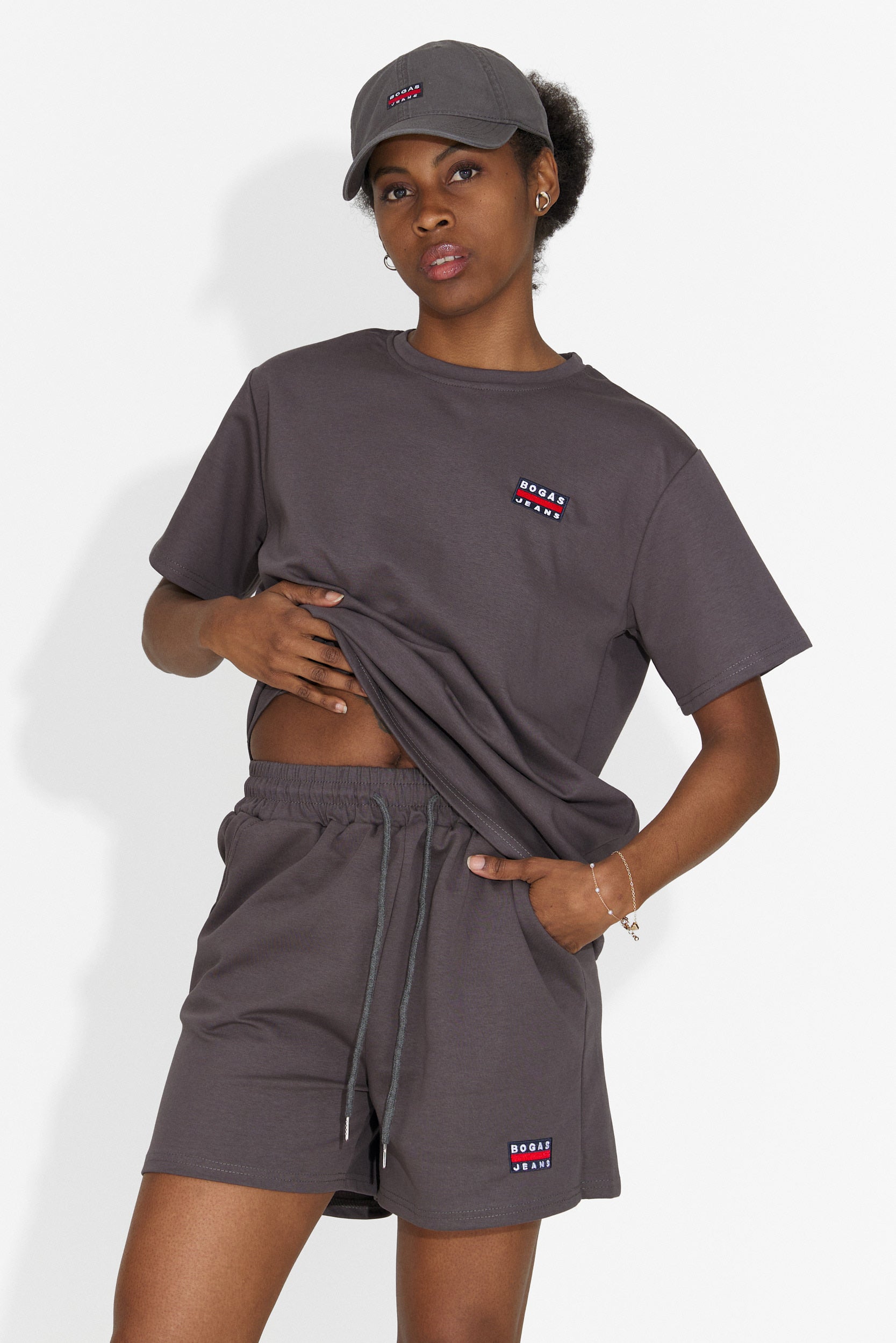 Set da Donna Marva Bogas con Pantaloncini Grigi