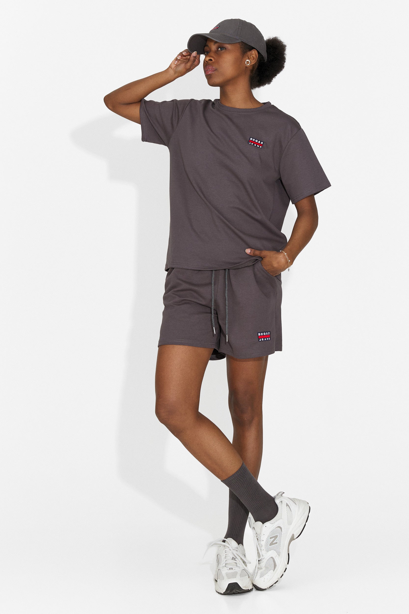 Set da Donna Marva Bogas con Pantaloncini Grigi