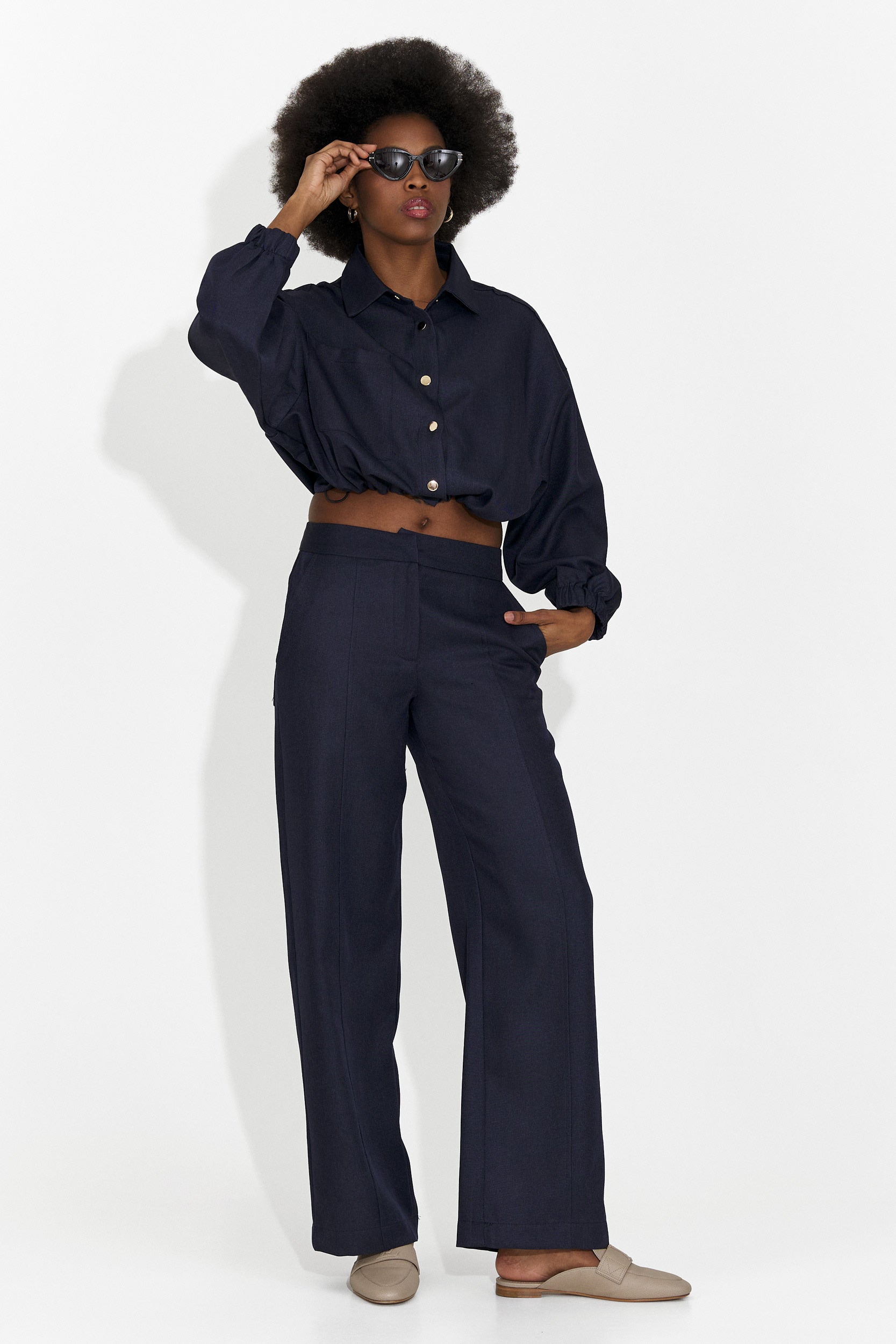 Elegante Tailleur Densia Bogas Blu Navy da Donna