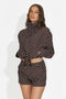 Completo donna giacca + pantaloni corti marrone Analysa Bogas