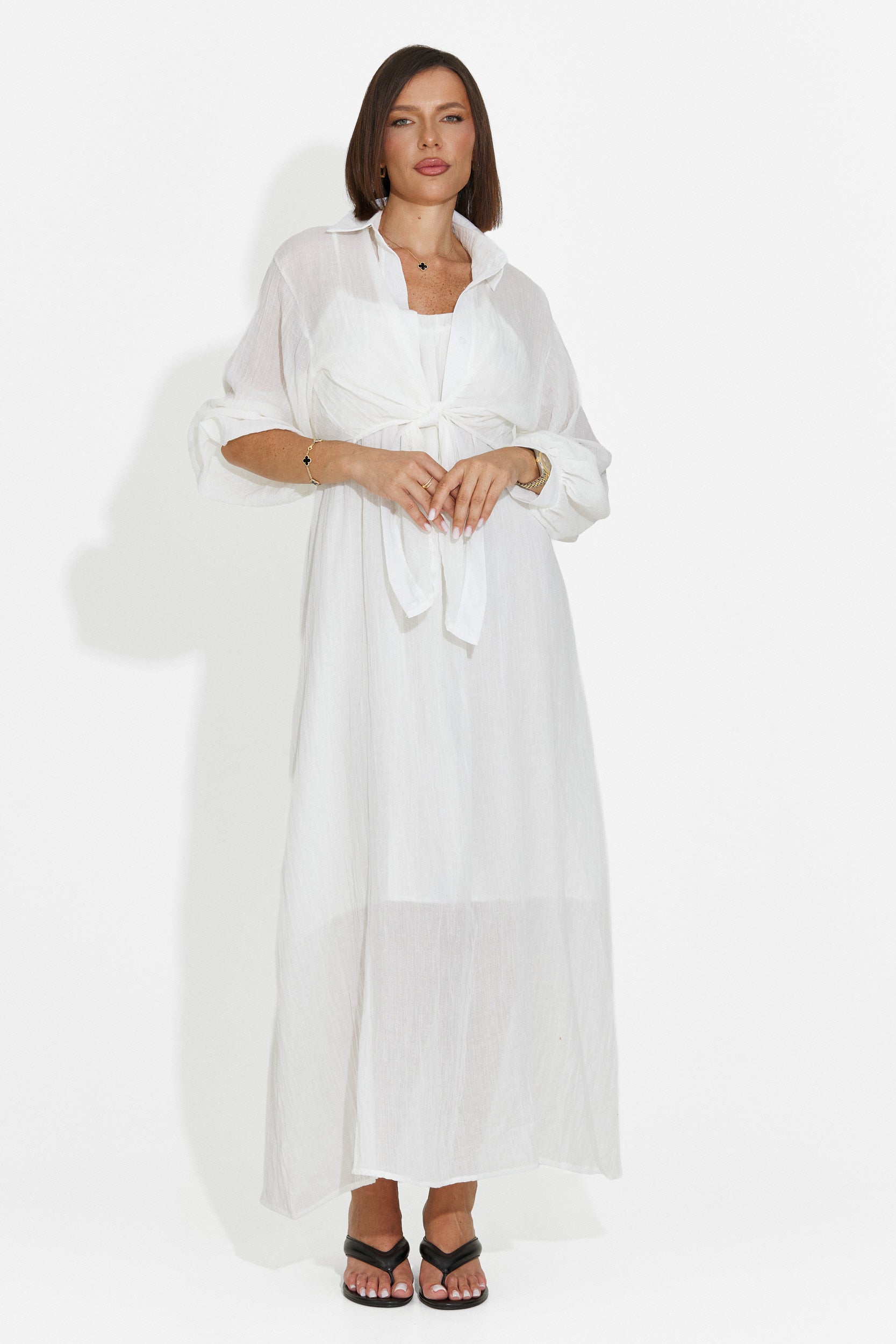 Completo da donna abito + camicia beige Aishia Bogas