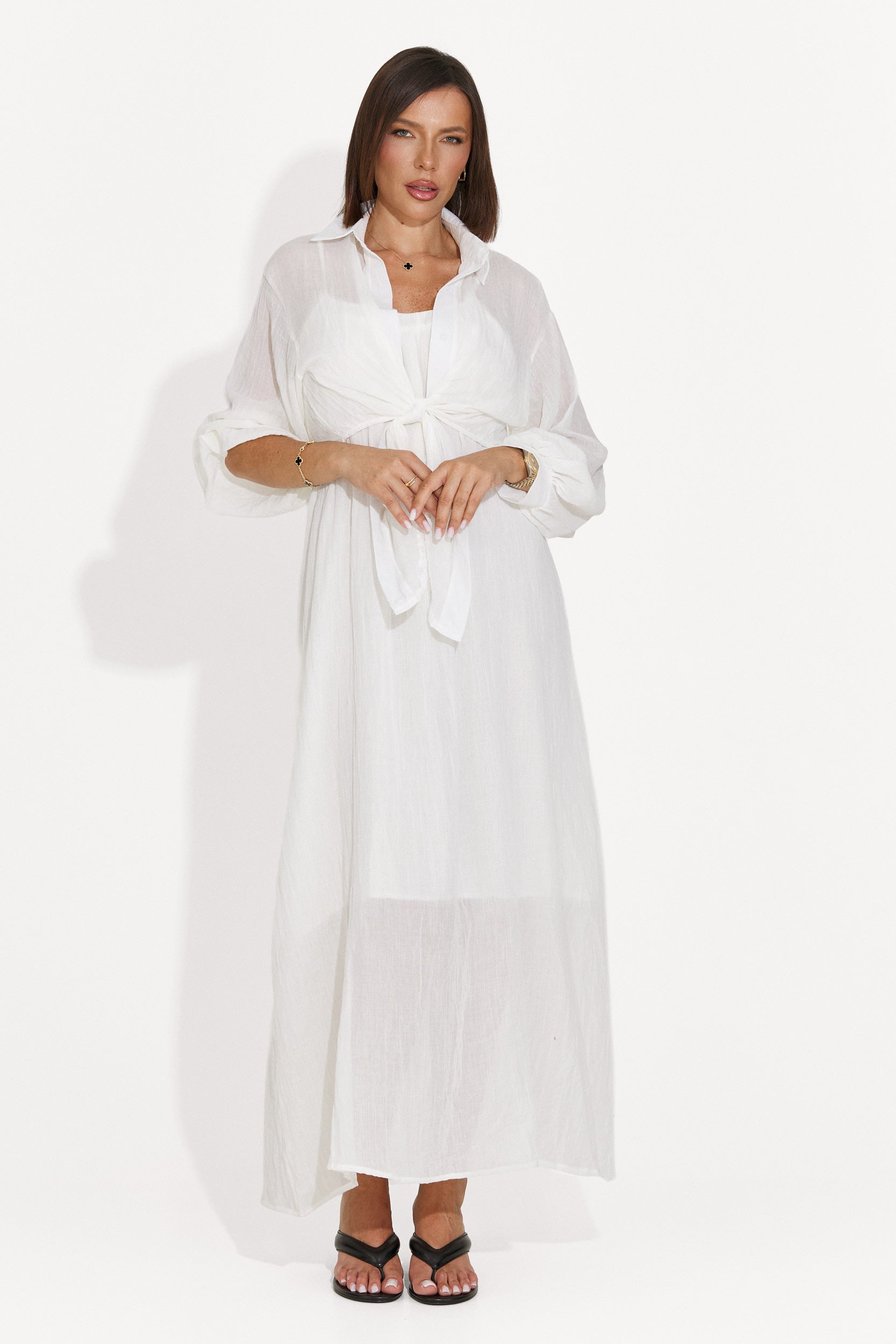 Completo da donna abito + camicia beige Aishia Bogas