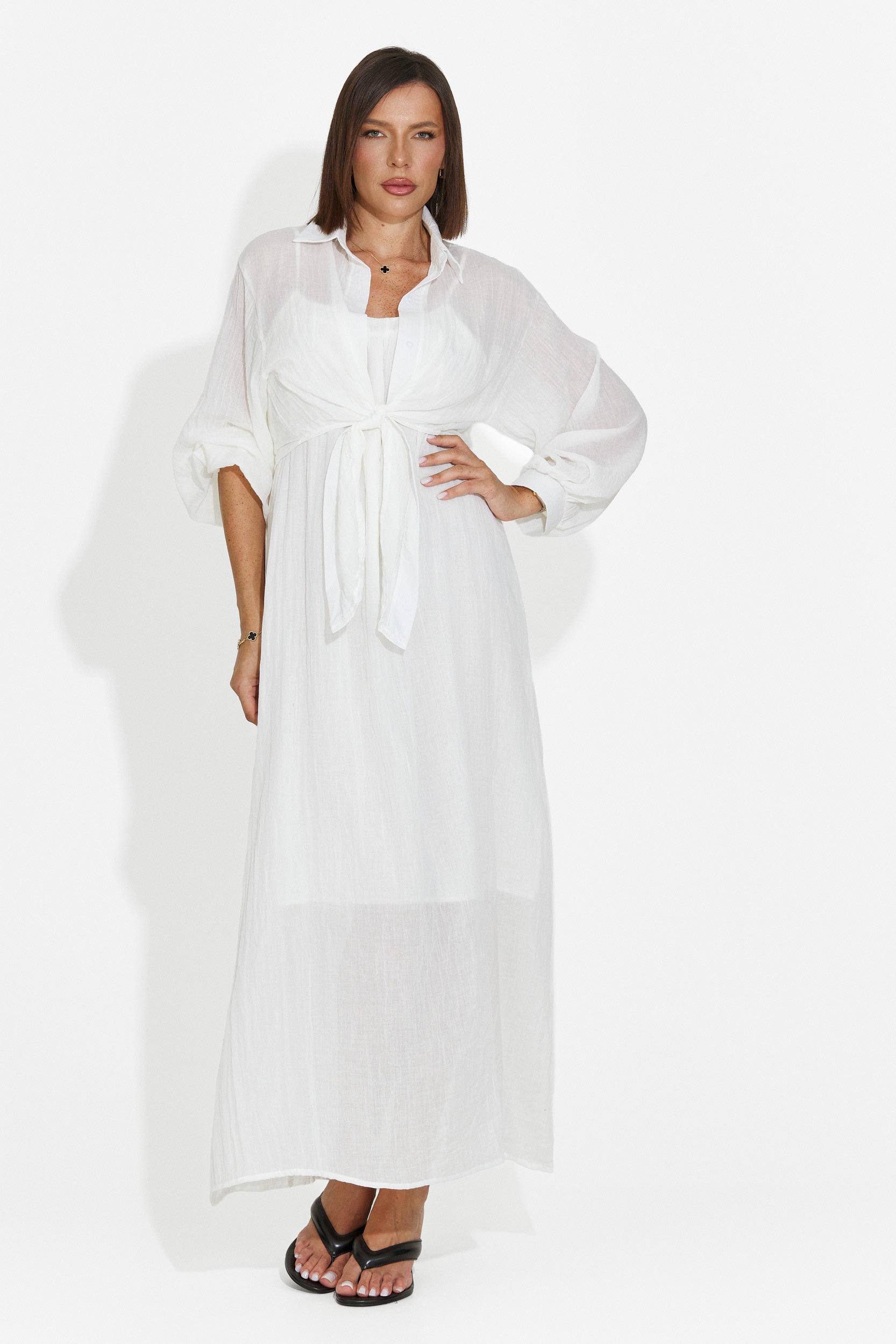 Completo da donna abito + camicia beige Aishia Bogas