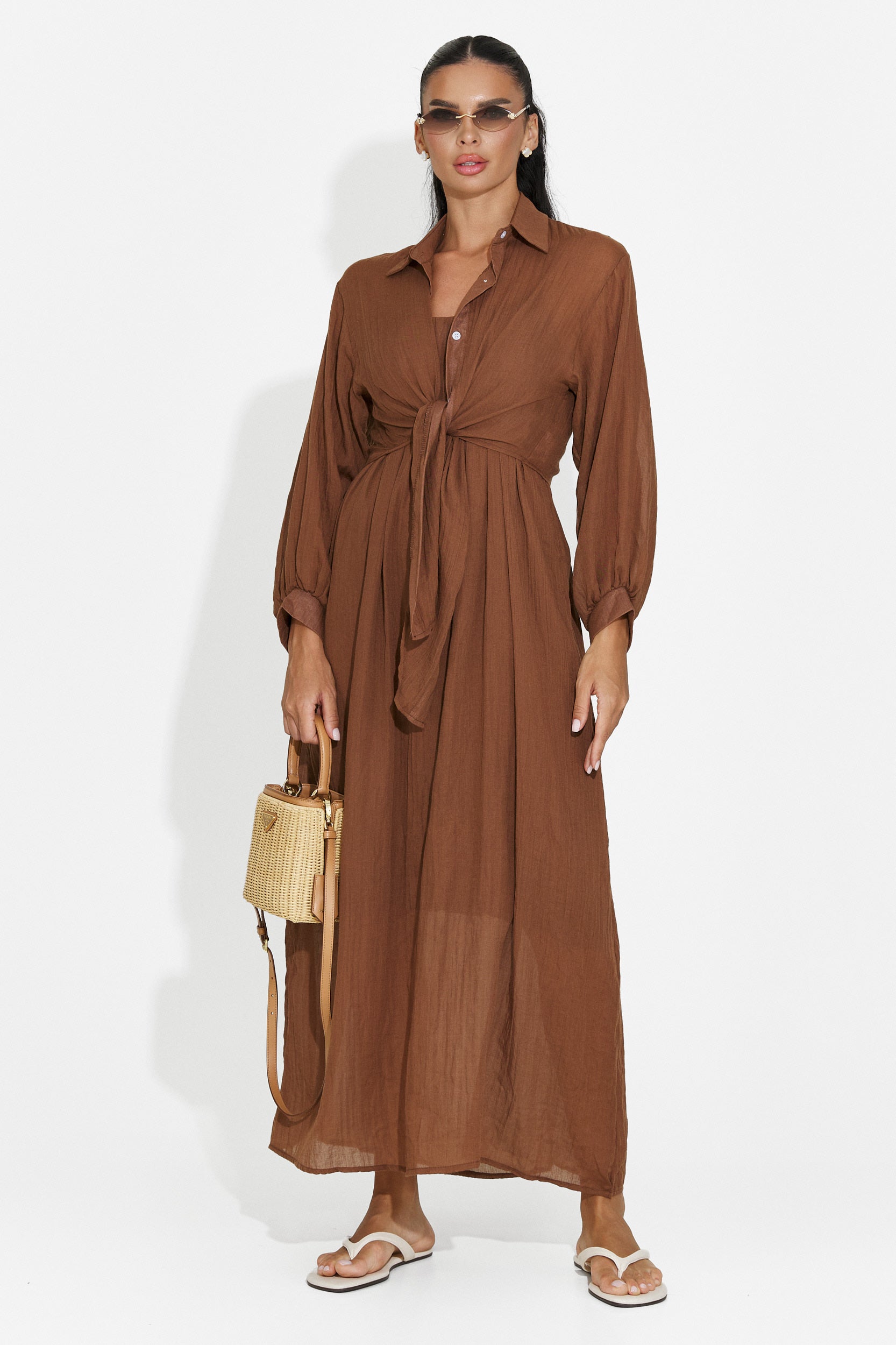 Completo da donna abito + camicia marrone Aishia Bogas