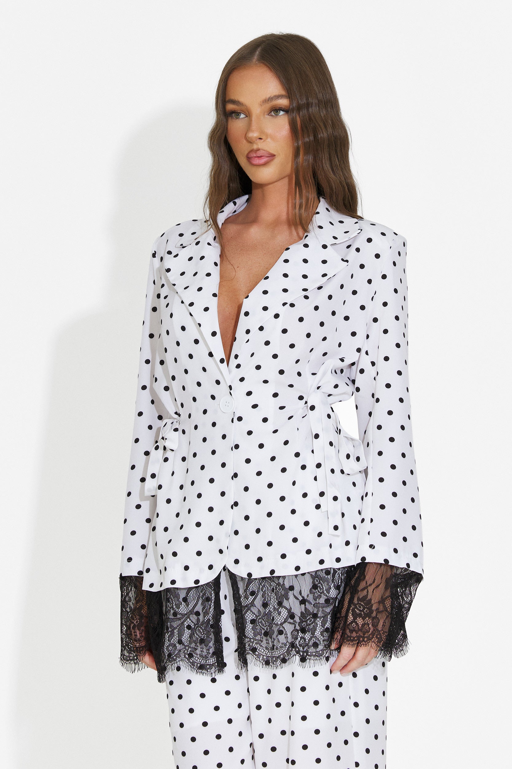 Completo donna giacca + pantaloni bianco Aykena Bogas