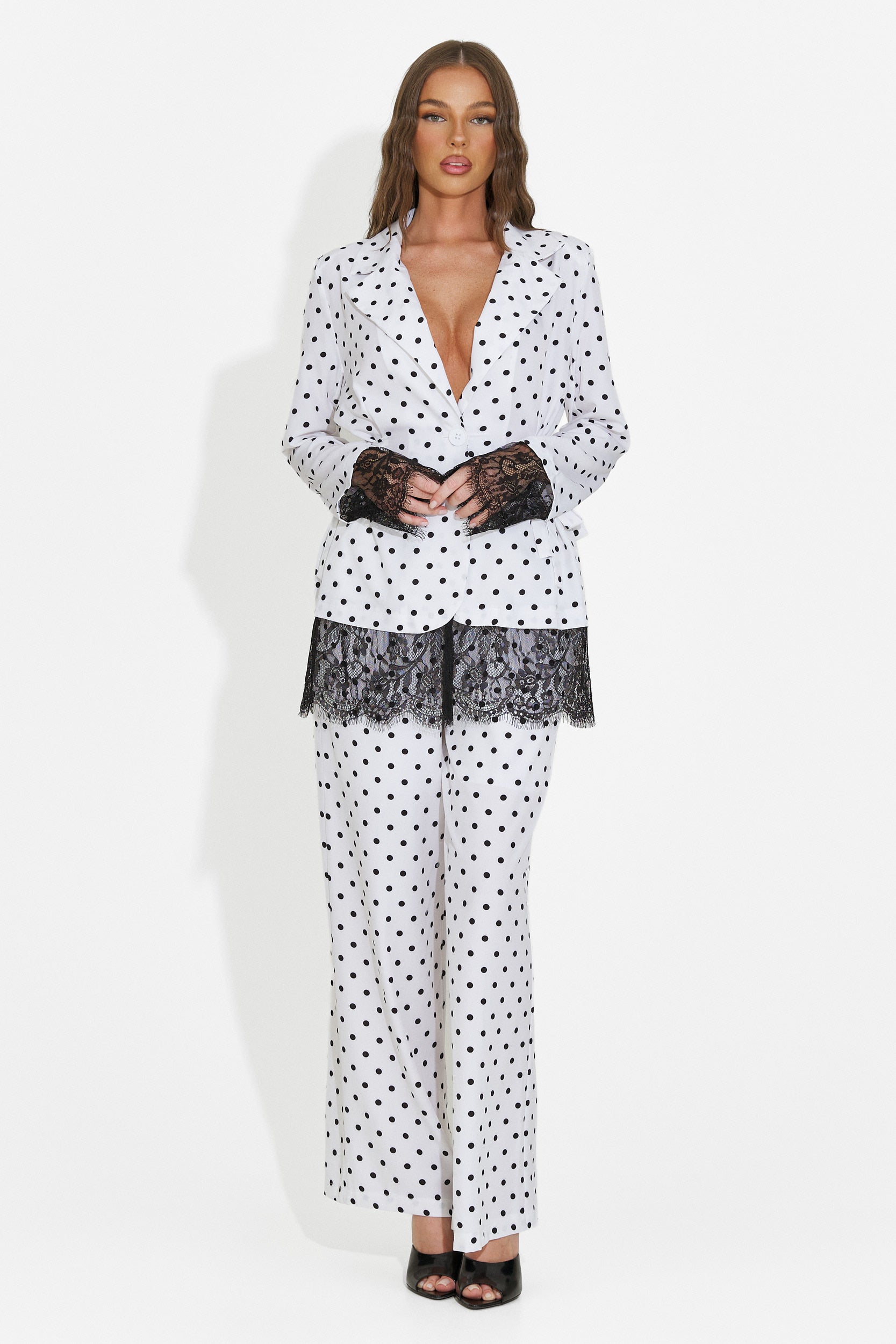 Completo donna giacca + pantaloni bianco Aykena Bogas