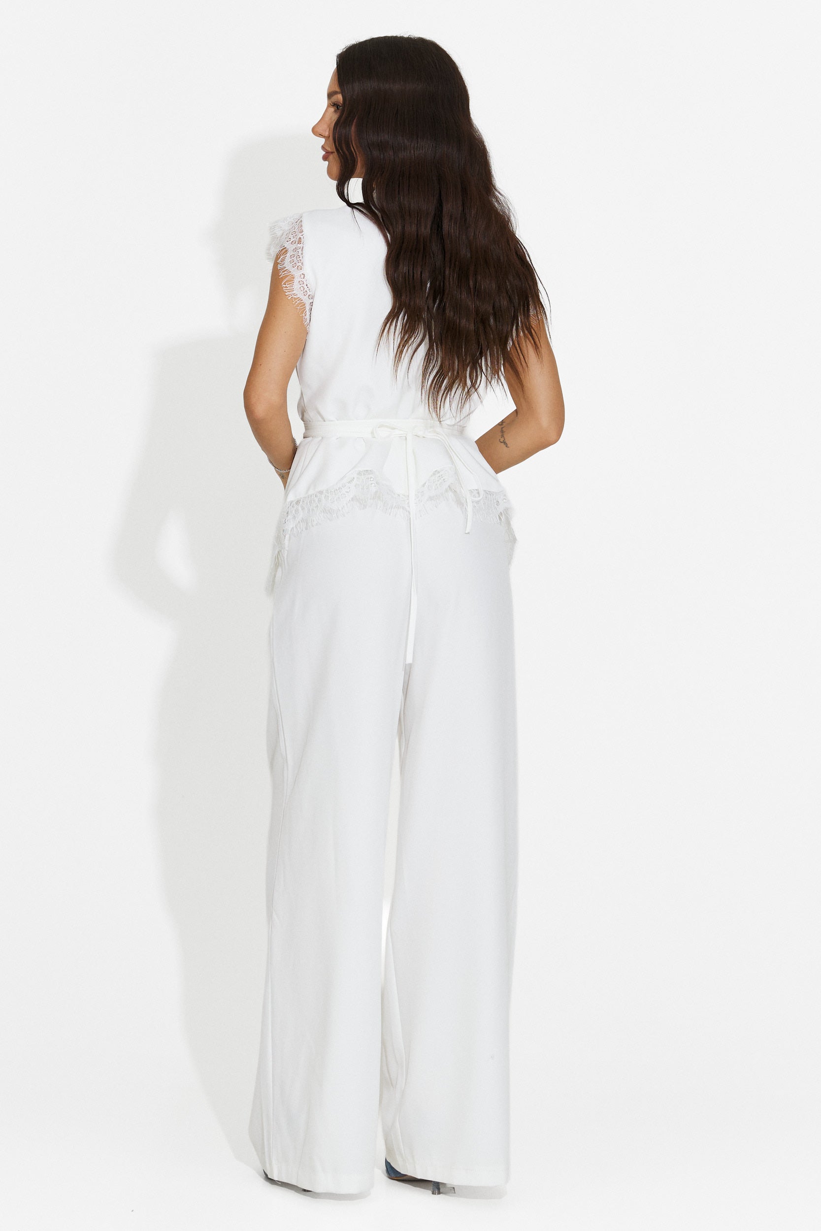 Completo donna gilet + pantaloni bianco Felania Bogas