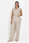 Completo donna gilet + pantaloni beige Vyzela Bogas