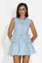 Completo da donna gilet + pantaloni azzurro Margareta Bogas