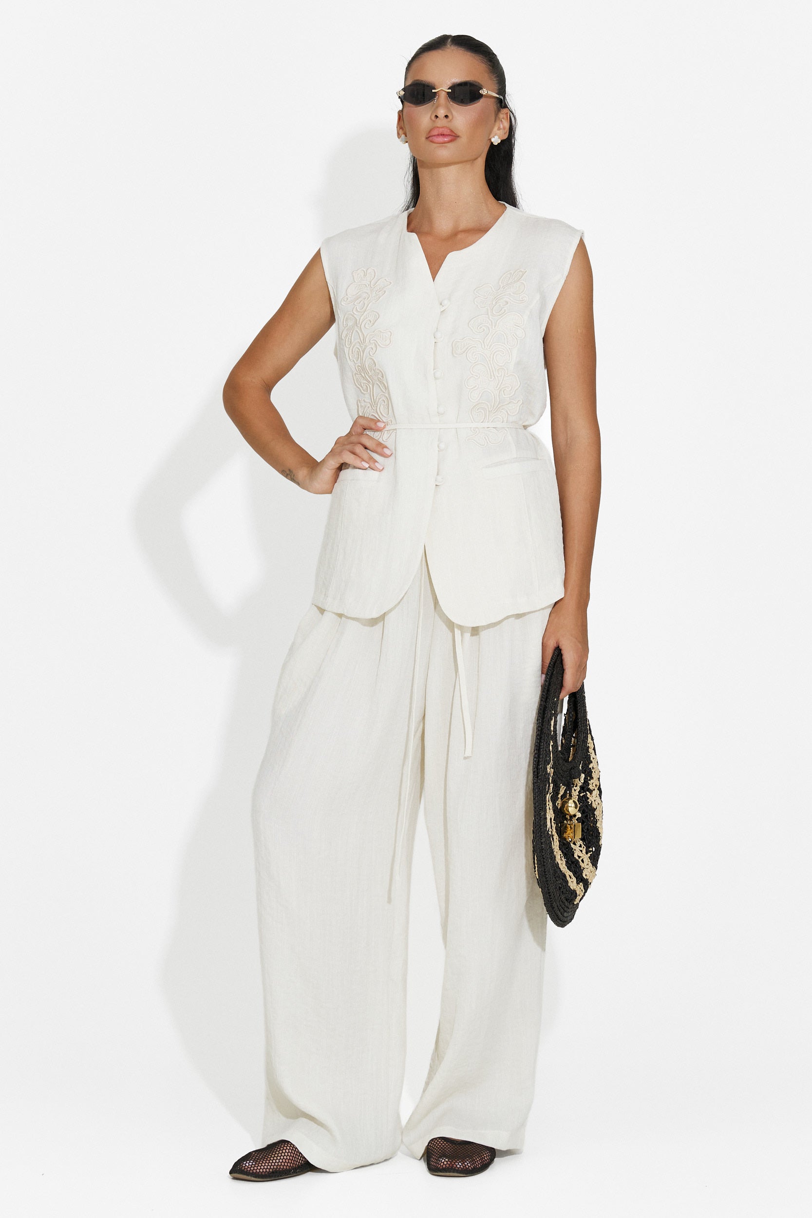 Tuta da Donna Vyzela Bogas - Giacca Crema + Pantaloni