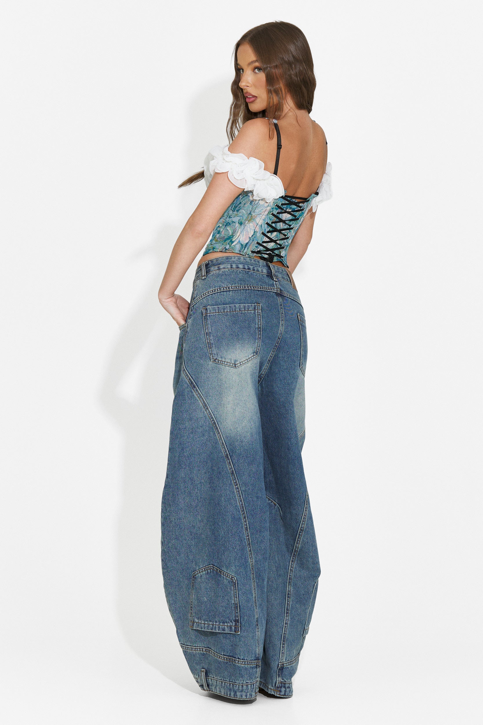 Corsetto donna elegante azzurro Cosmina Bogas