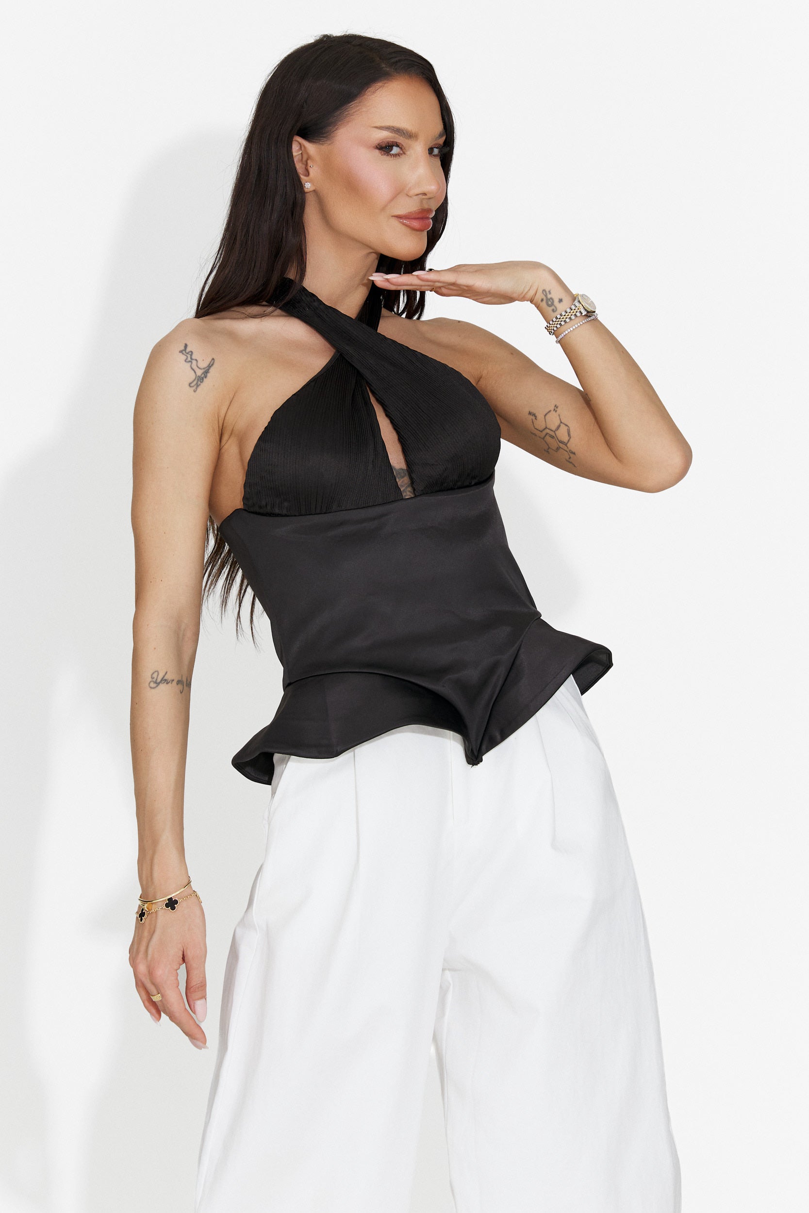 Elegante Corsetto Nero Gentalia Bogas da Donna
