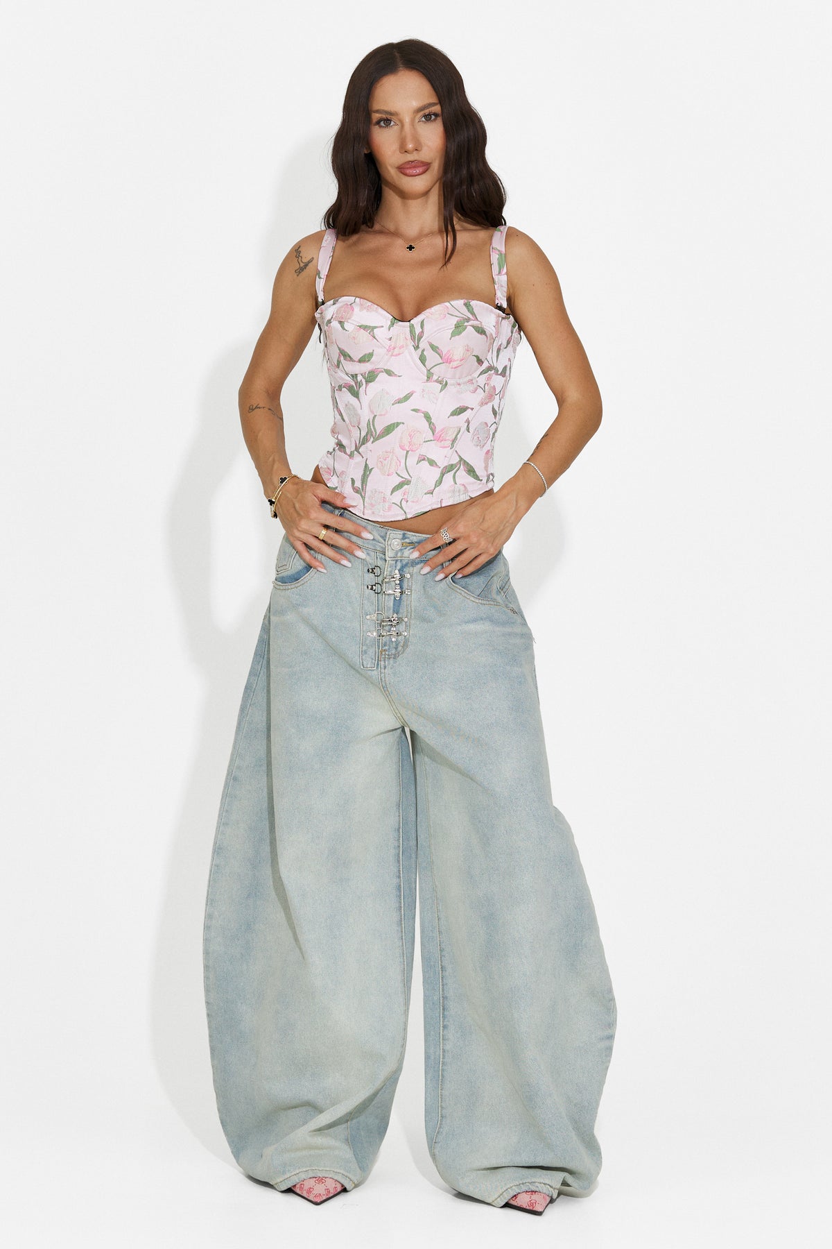Corsetto elegante da donna rosa Flamy Bogas, immagine 7 di 10