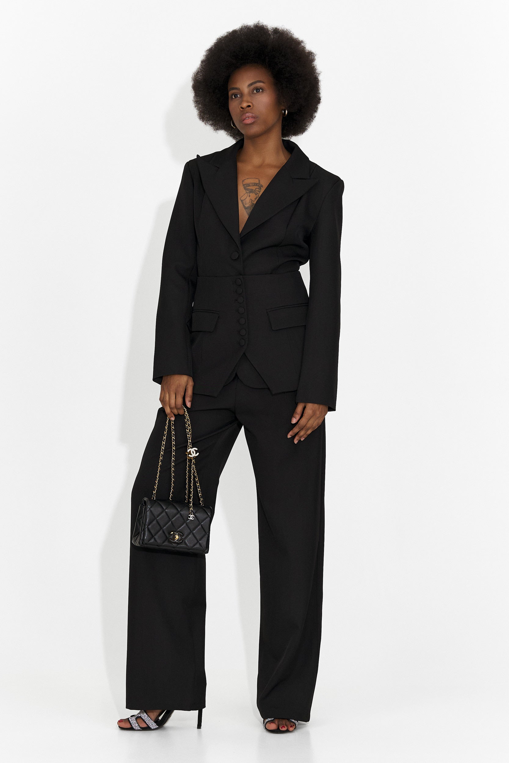 Giacca da tailleur a 3 pezzi da donna + corsetto + pantaloni ne