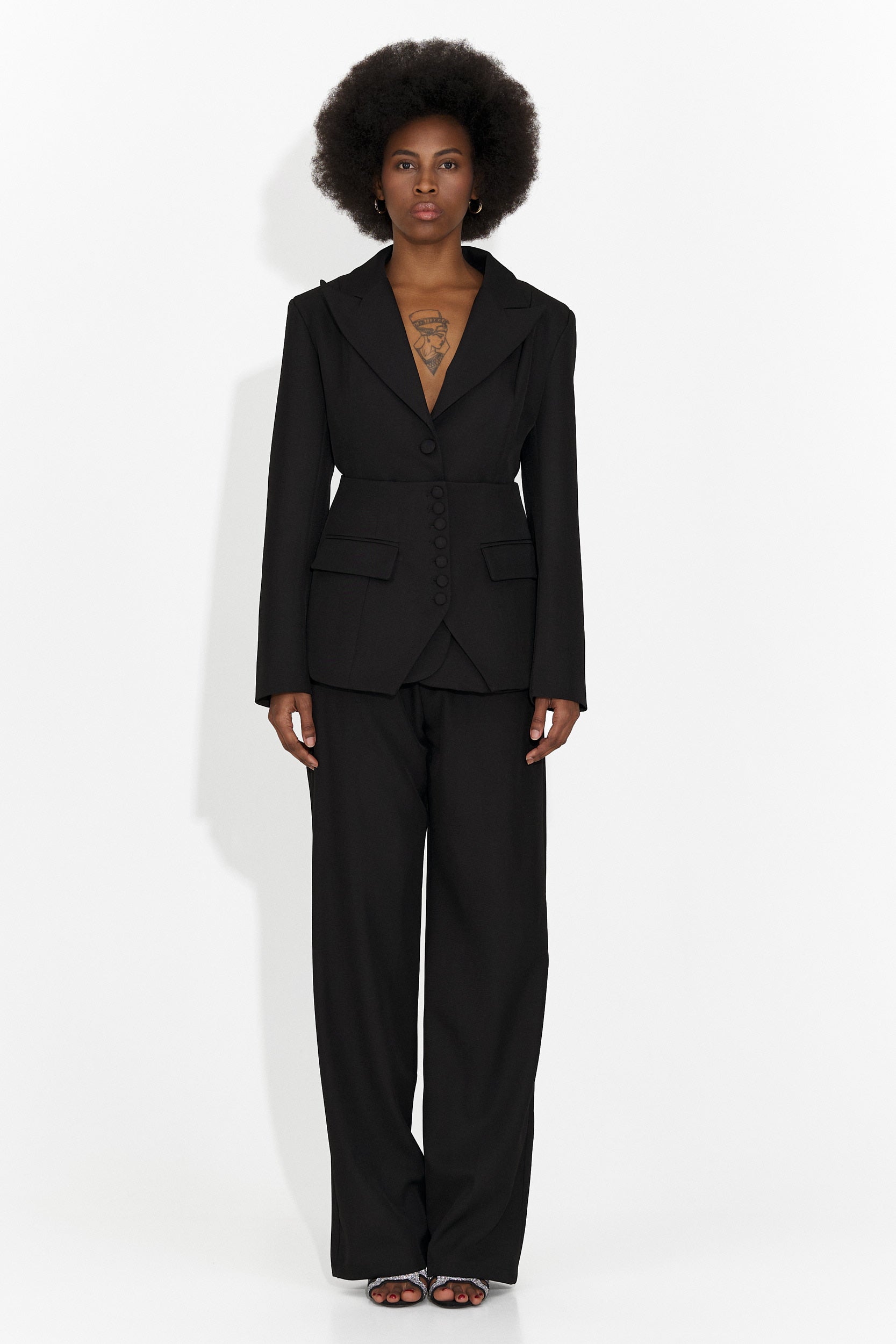 Giacca da tailleur a 3 pezzi da donna + corsetto + pantaloni ne