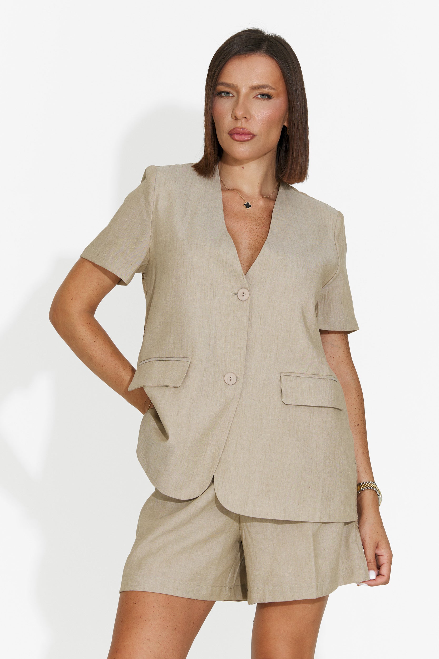 Completo da donna blazer + pantaloni marrone Liriena Bogas