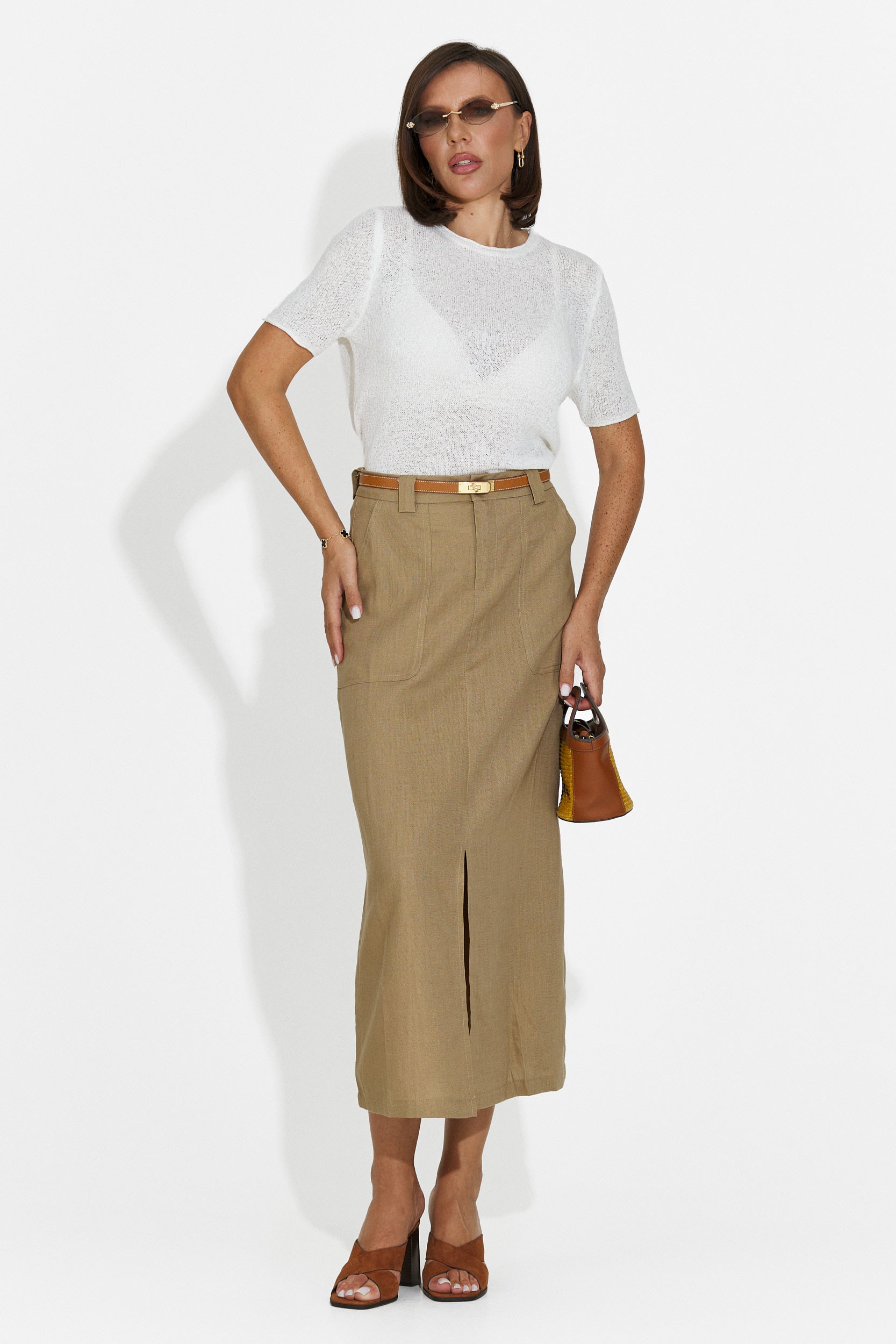 Gonna casual da donna marrone Olinpia Bogas