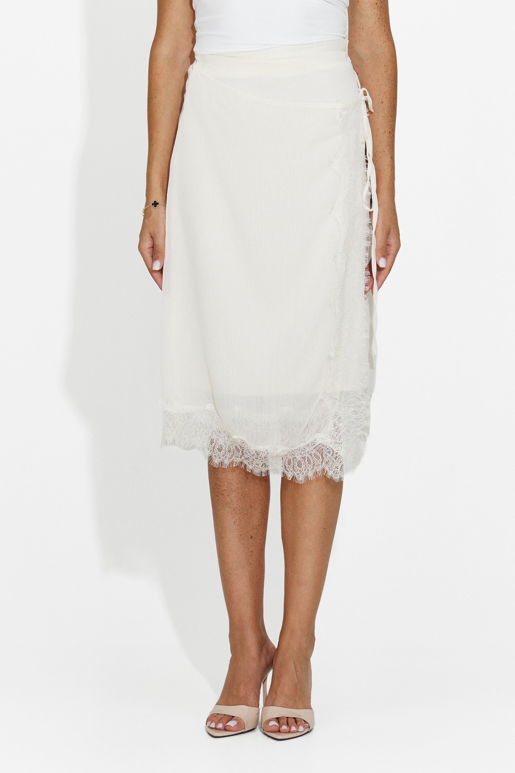 Gonna donna elegante beige Byshop Bogas