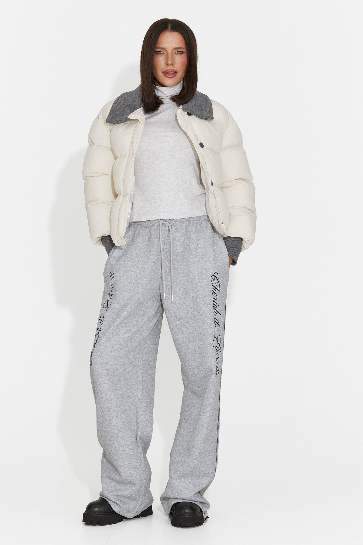 Geaca casual bej Dynualia Bogas