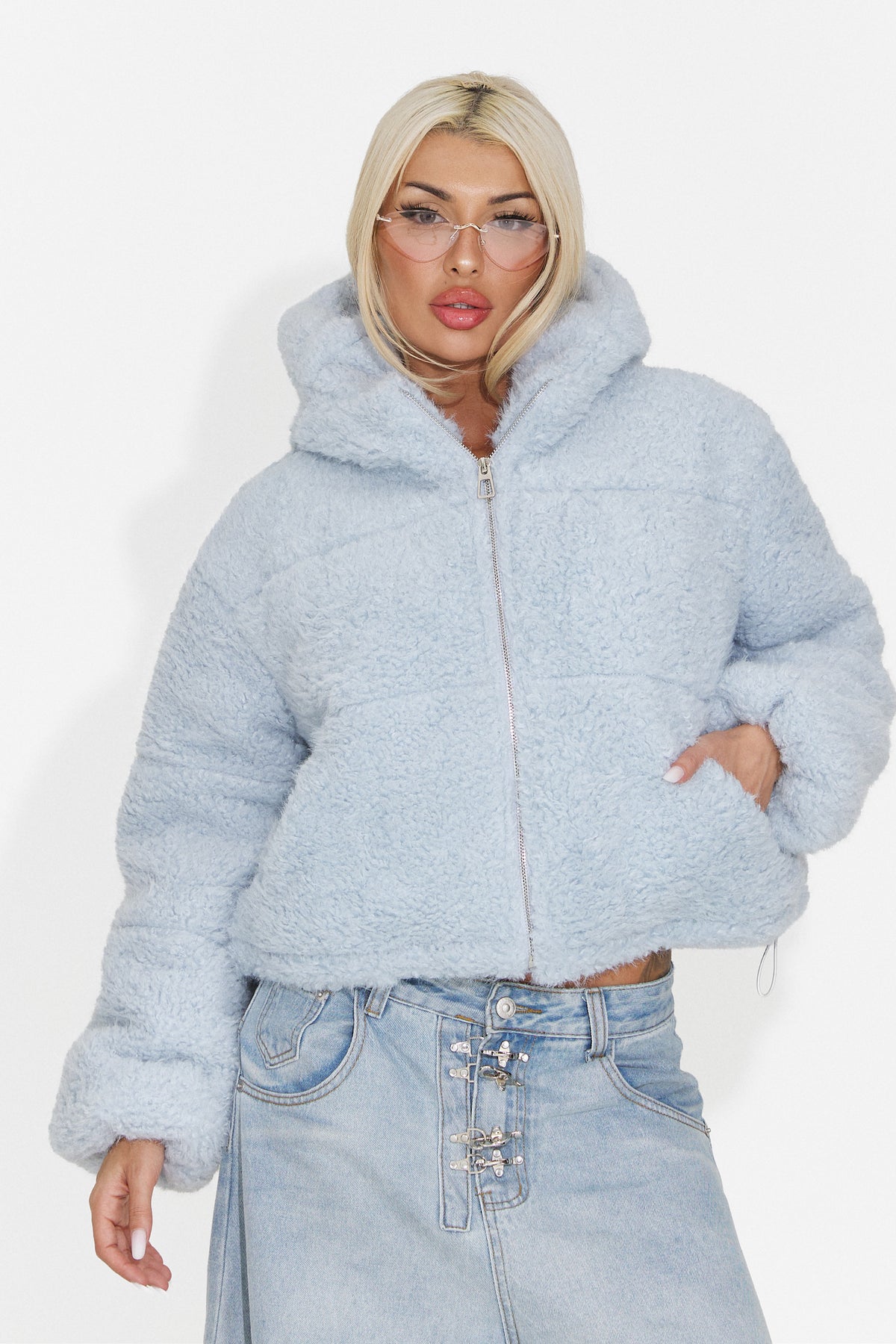 Geaca casual bleu Derenoena Bogas