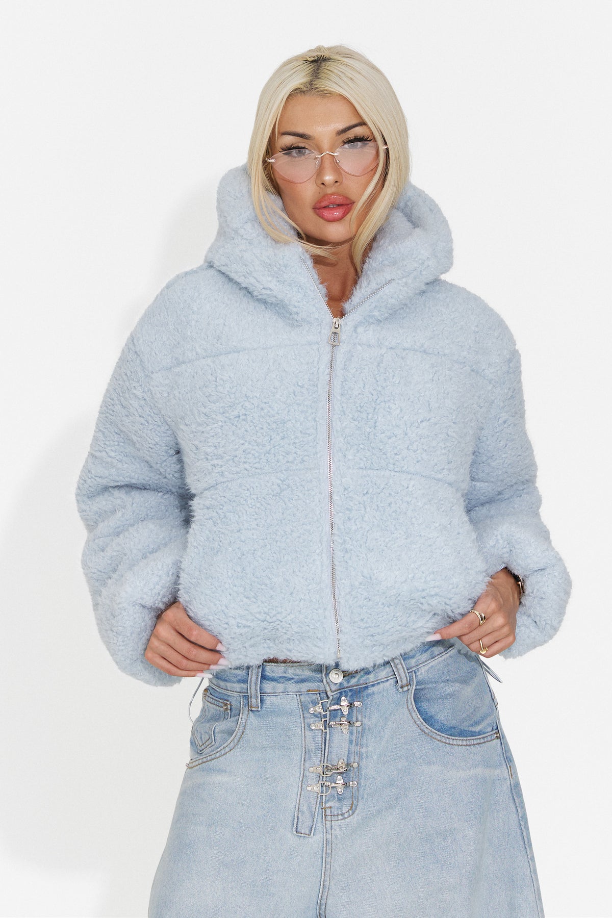 Geaca casual bleu Derenoena Bogas