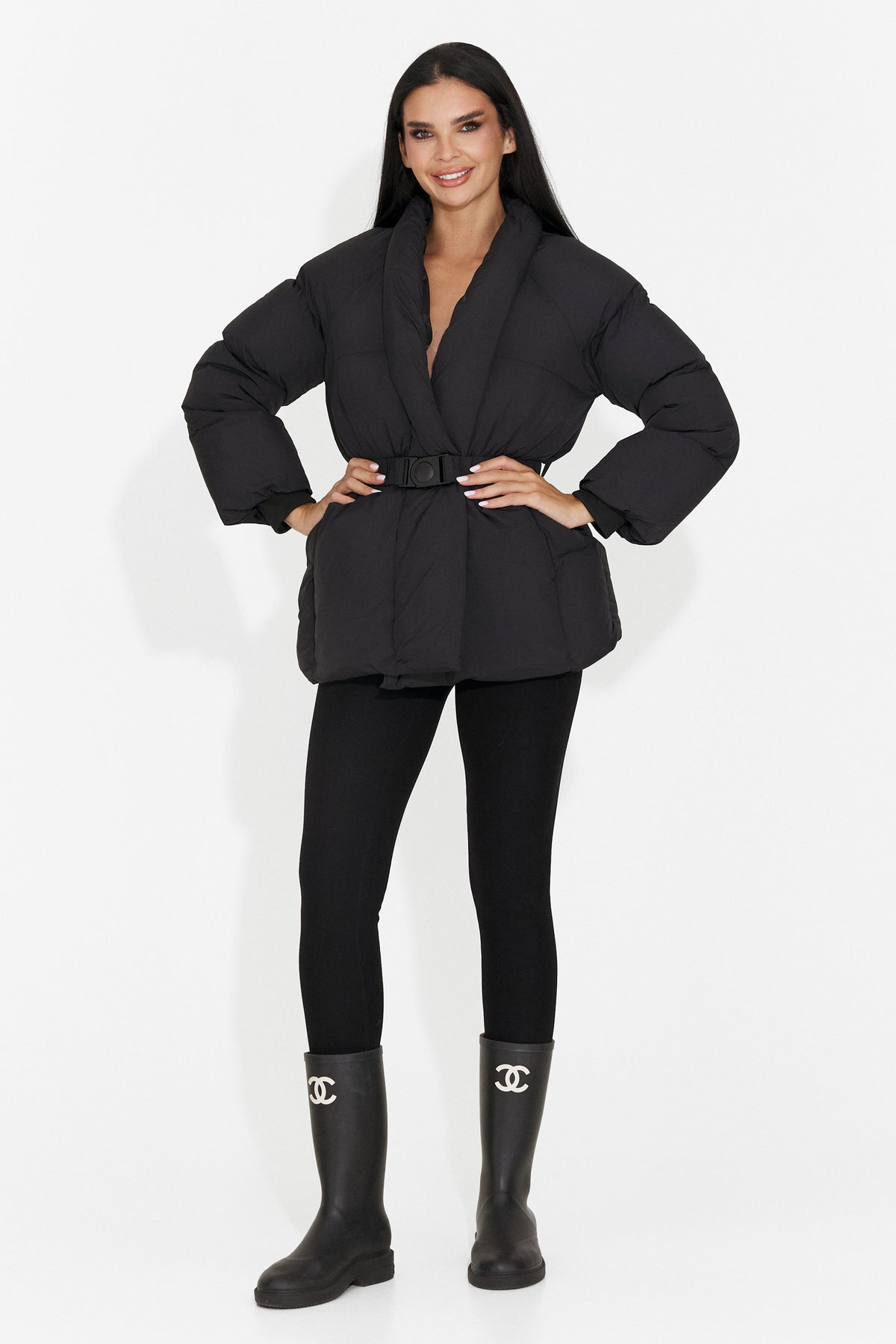 Geaca casual neagra Butialia Bogas