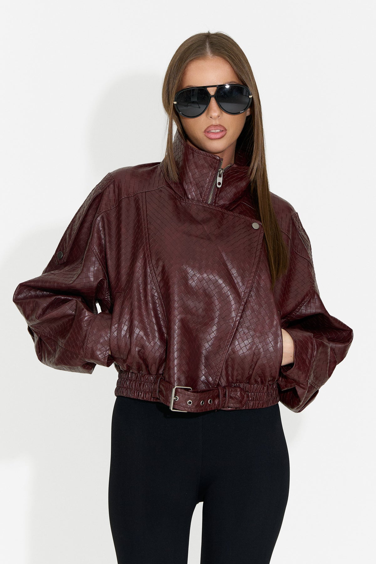 Giacca casual da donna bordeaux Gruroyena Bogas
