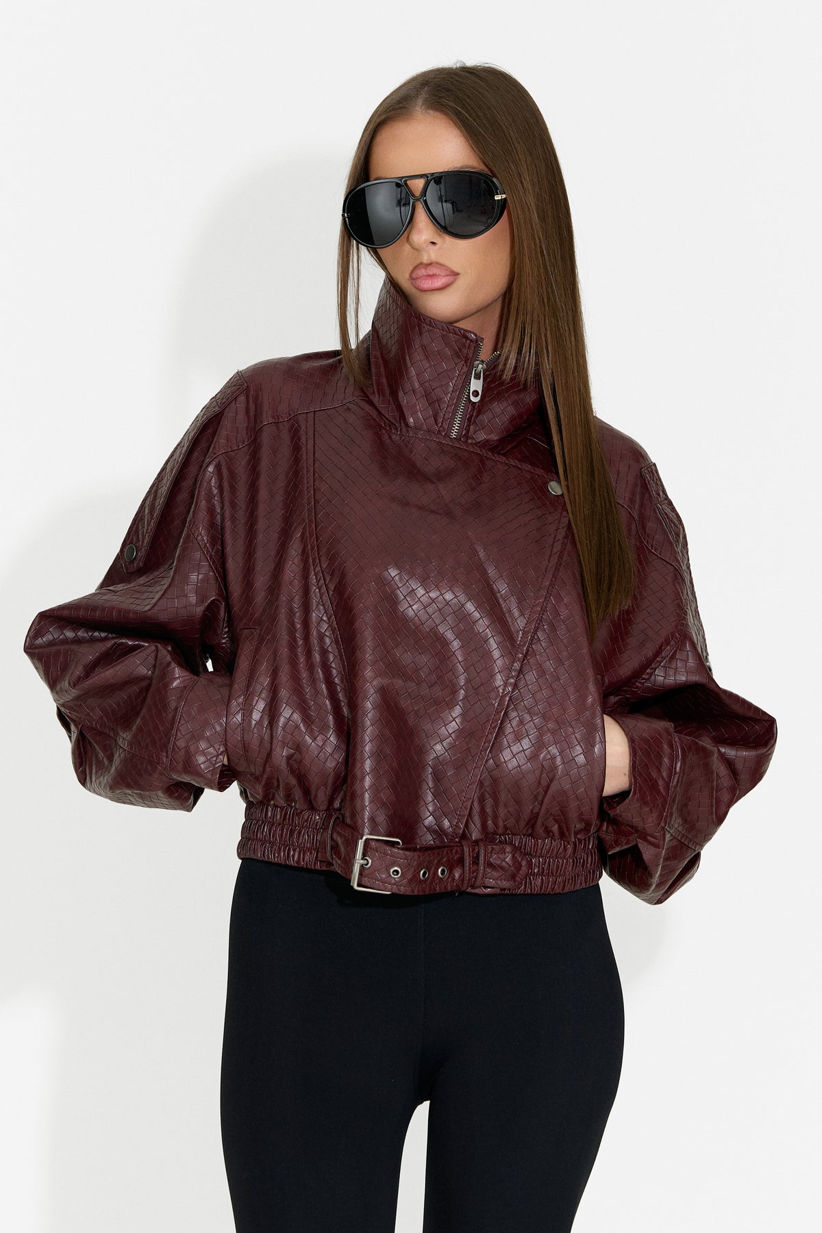 Giacca casual da donna bordeaux Gruroyena Bogas