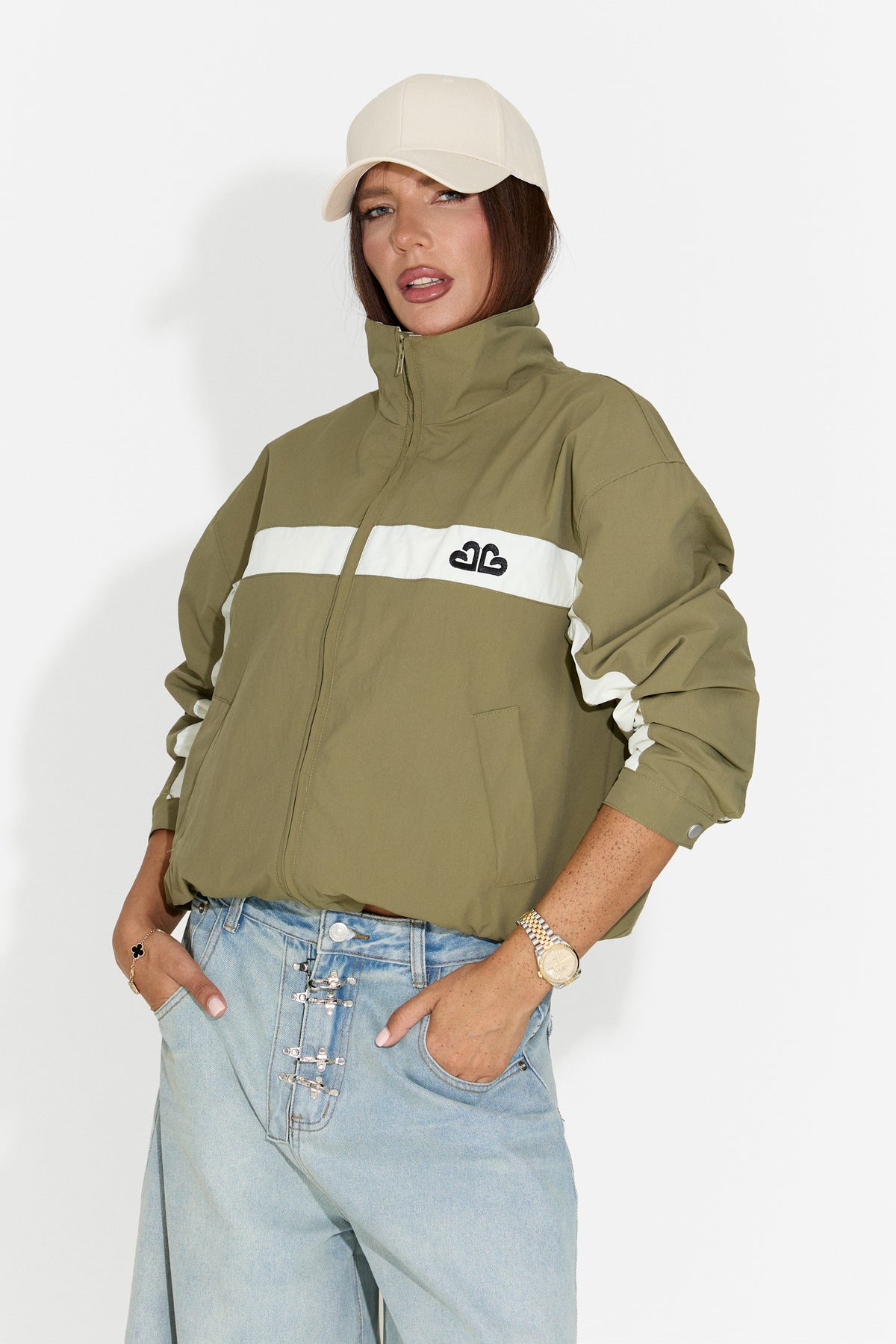 Giacca casual da donna kaki Zoerina Bogas