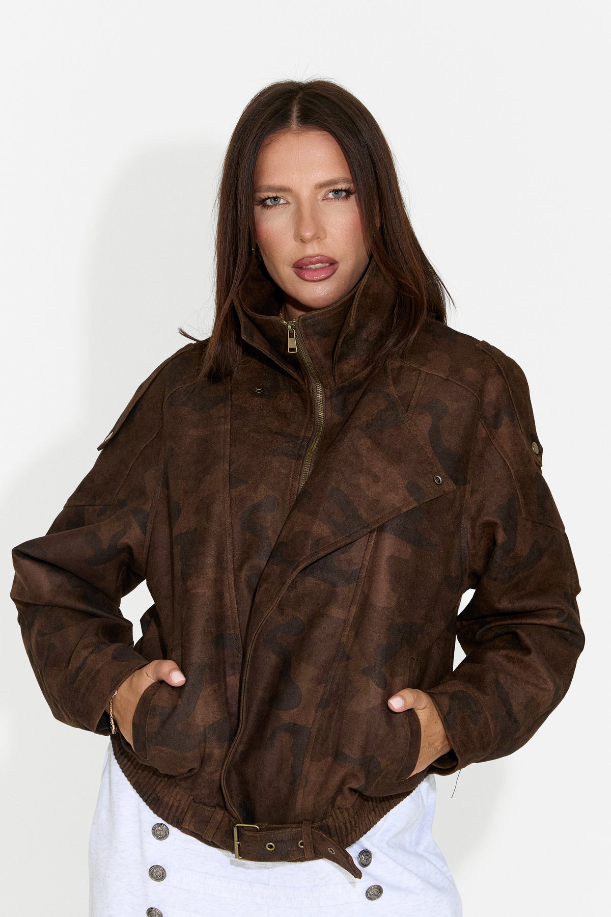Giacca casual da donna marrone Doznova Bogas