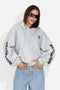 Felpa da donna casual grigia Drapyna Bogas