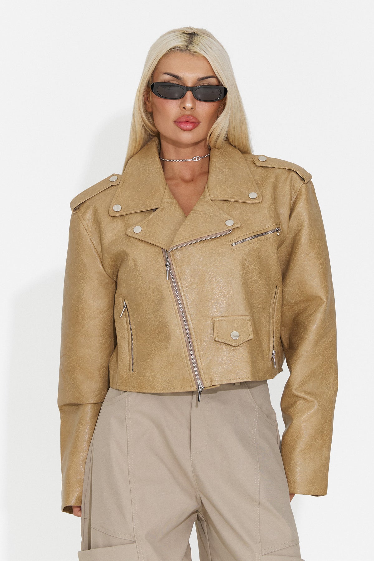 Jacheta casual bej Glimyra Bogas