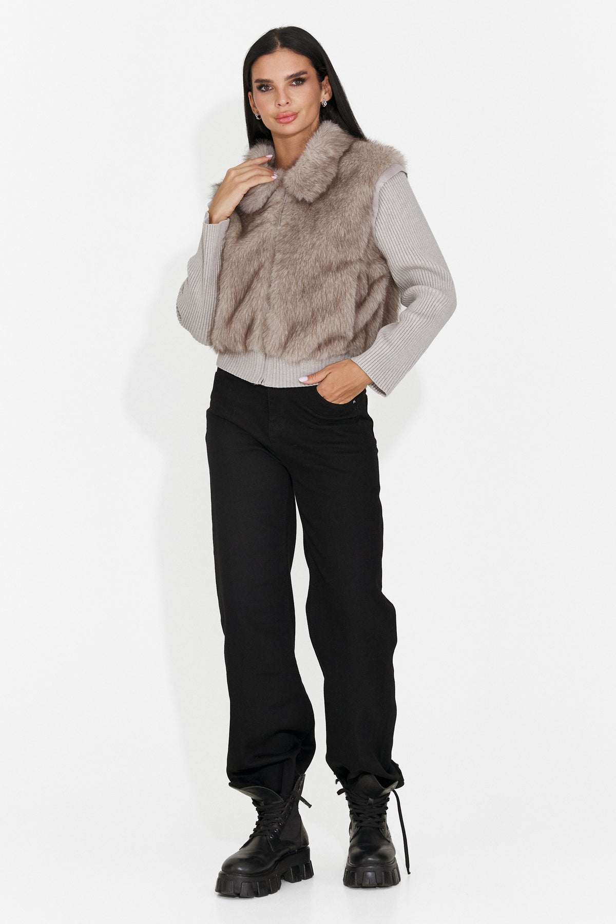 Jacheta casual gri Birleuna Bogas