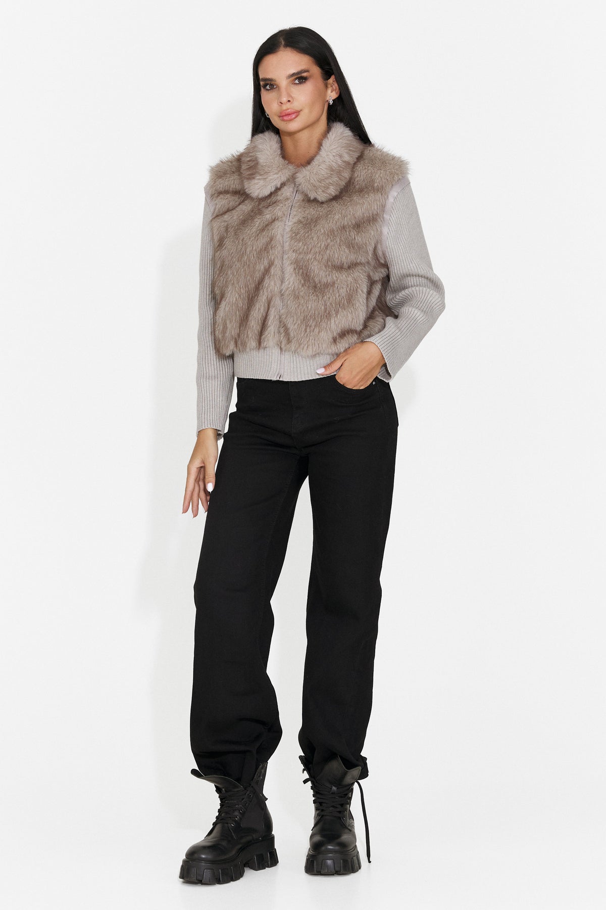 Jacheta casual gri Birleuna Bogas