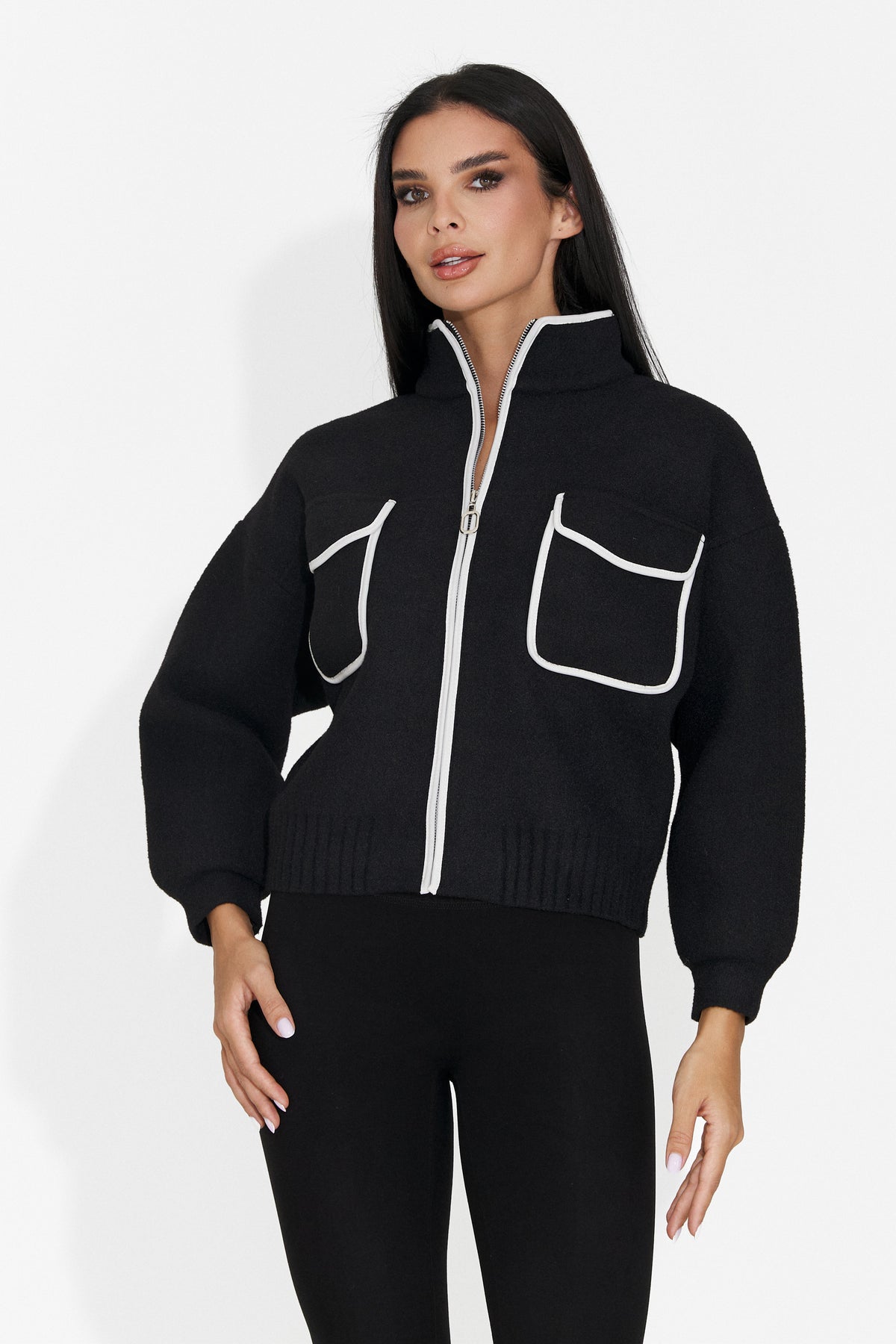 Jacheta casual neagra Hamilola Bogas