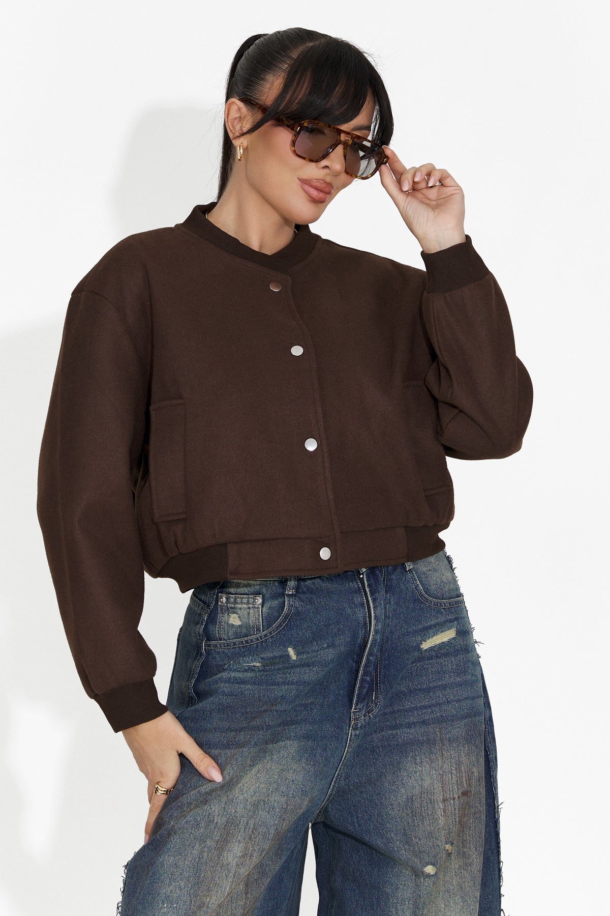 Giacca donna casual marrone Gineta Bogas, immagine 7 di 9