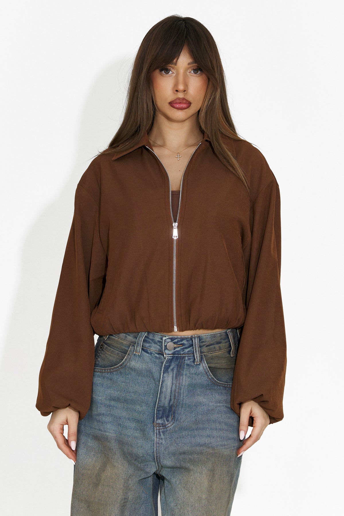 Giacca da donna casual marrone Giona Bogas, immagine 1 di 6