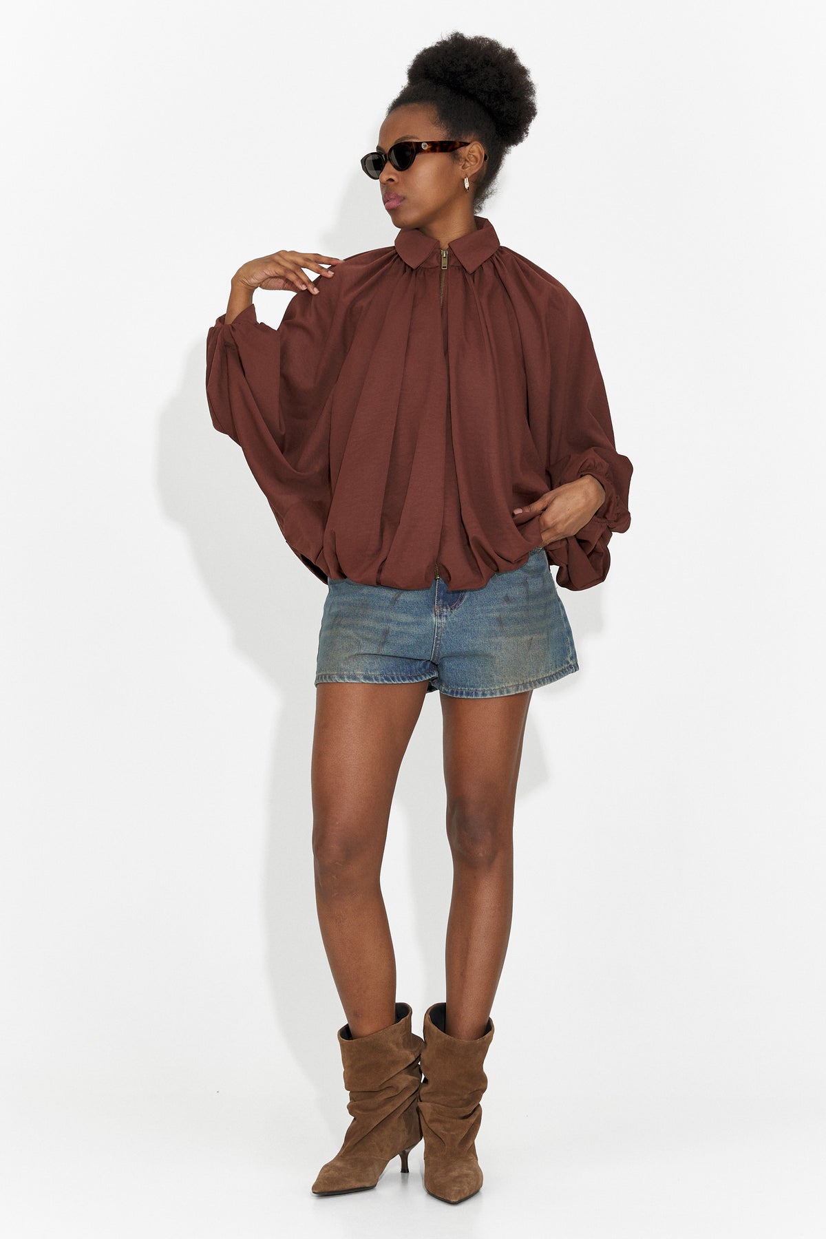 Giacca casual da donna marrone Yasminia Bogas, immagine 2 di 7