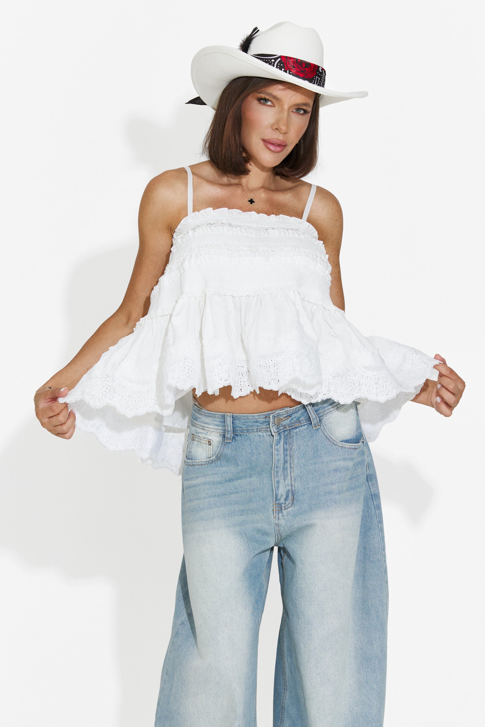 Canotta donna casual bianca Elodia Bogas