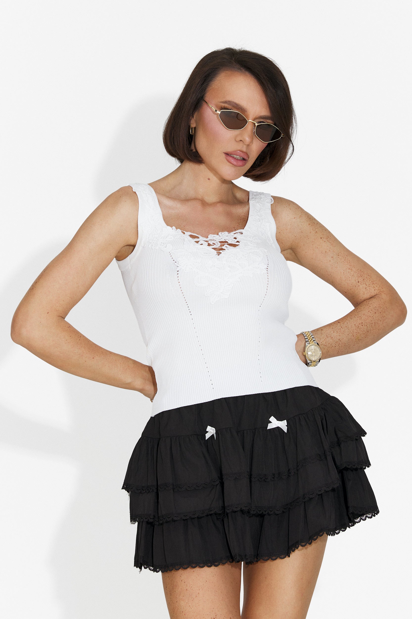 Maiou dama casual alb Phlox Bogas