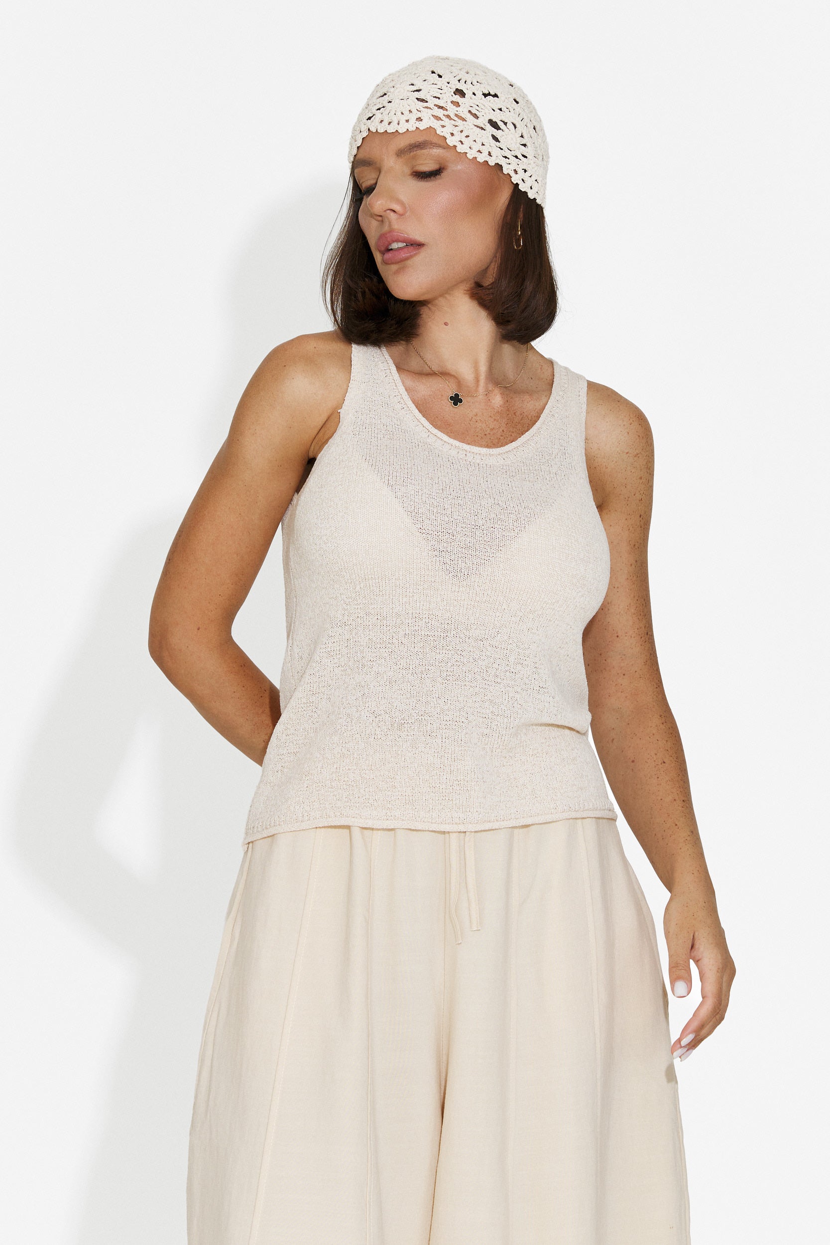 Canotta donna casual beige Viris Bogas