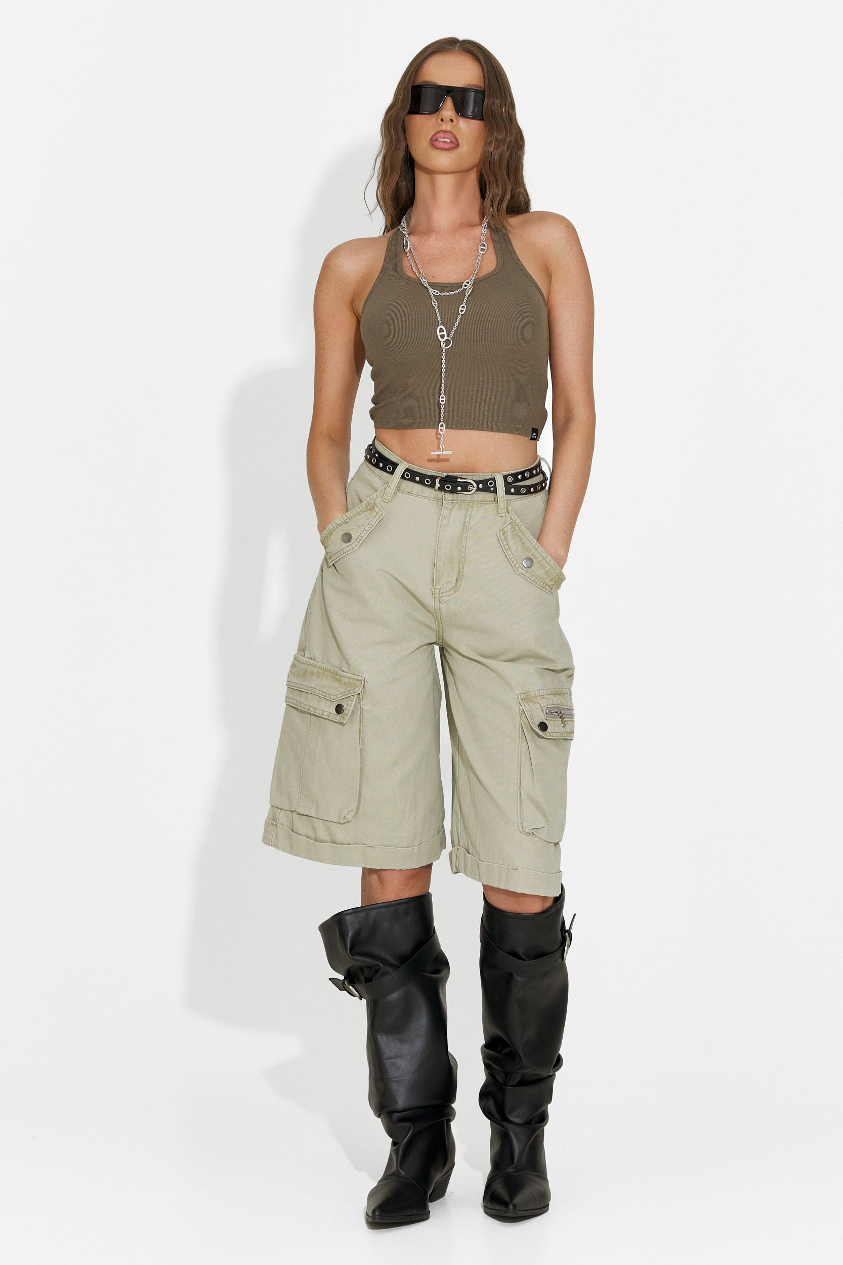 Canotta donna casual kaki Fliter Bogas